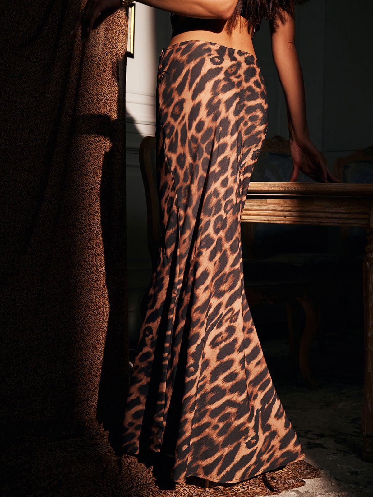 Alexander Leopard Print Skirt