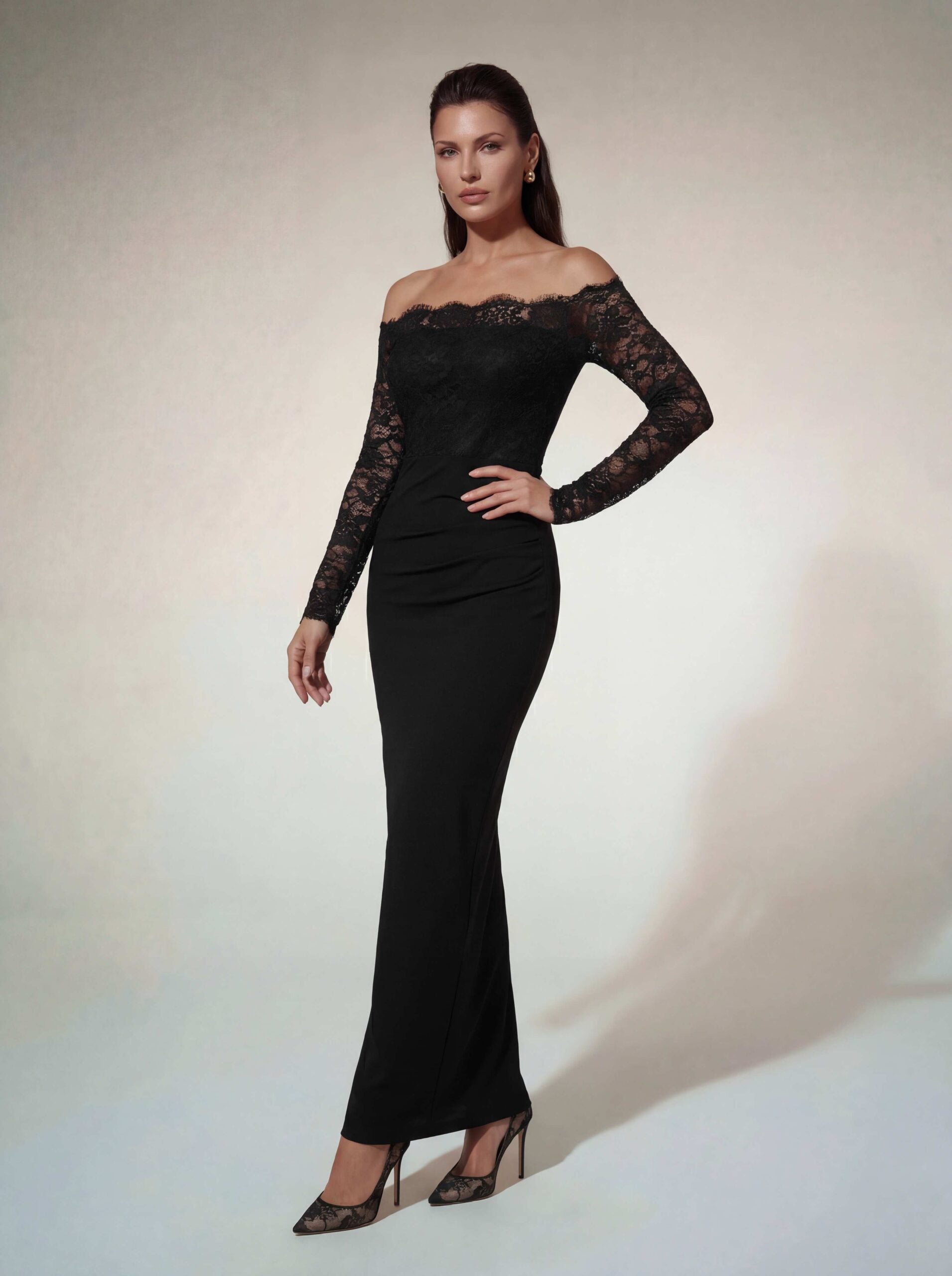 Althena Off Shoulder Lace Maxi Dress