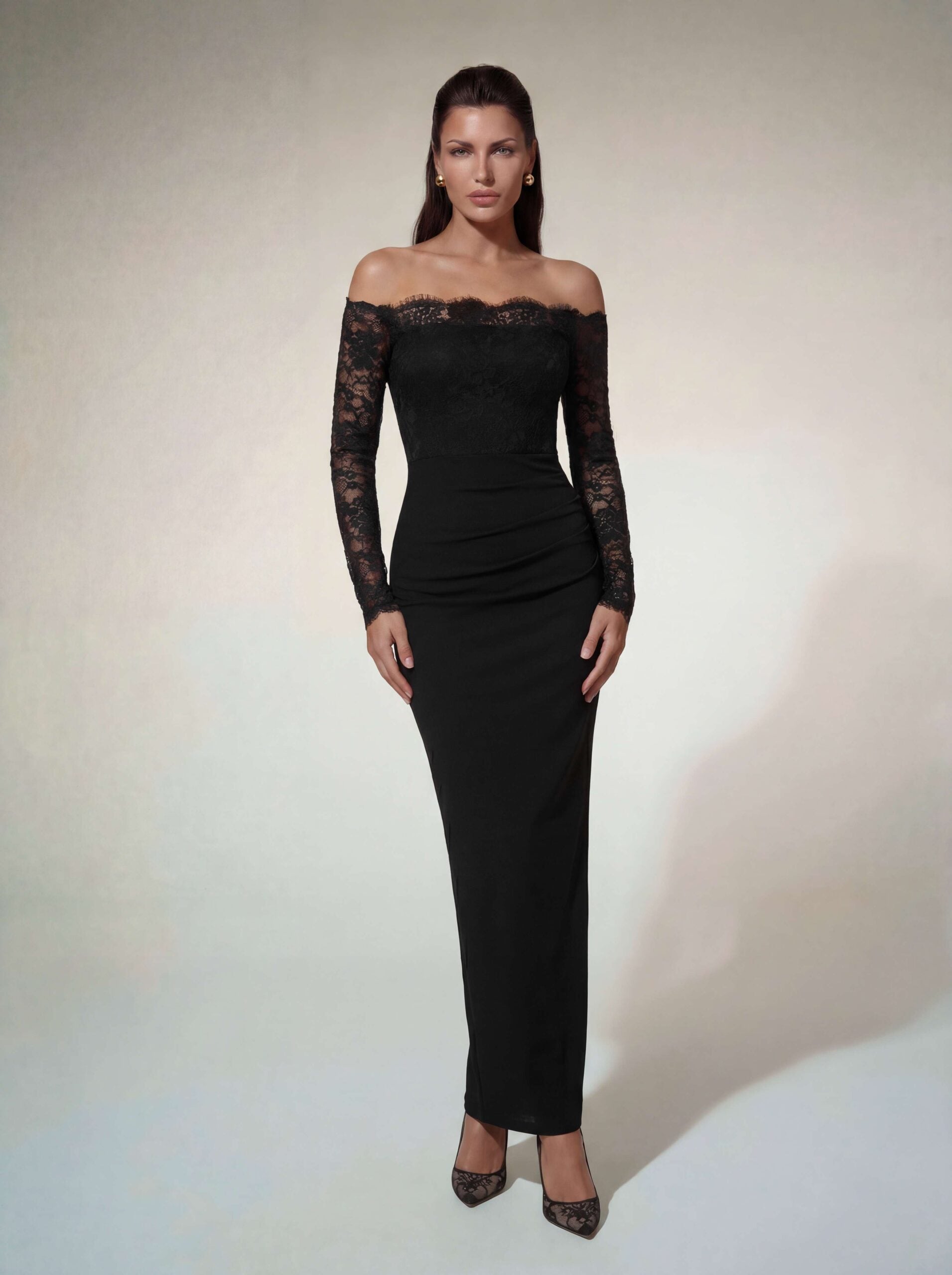 Althena Off Shoulder Lace Maxi Dress