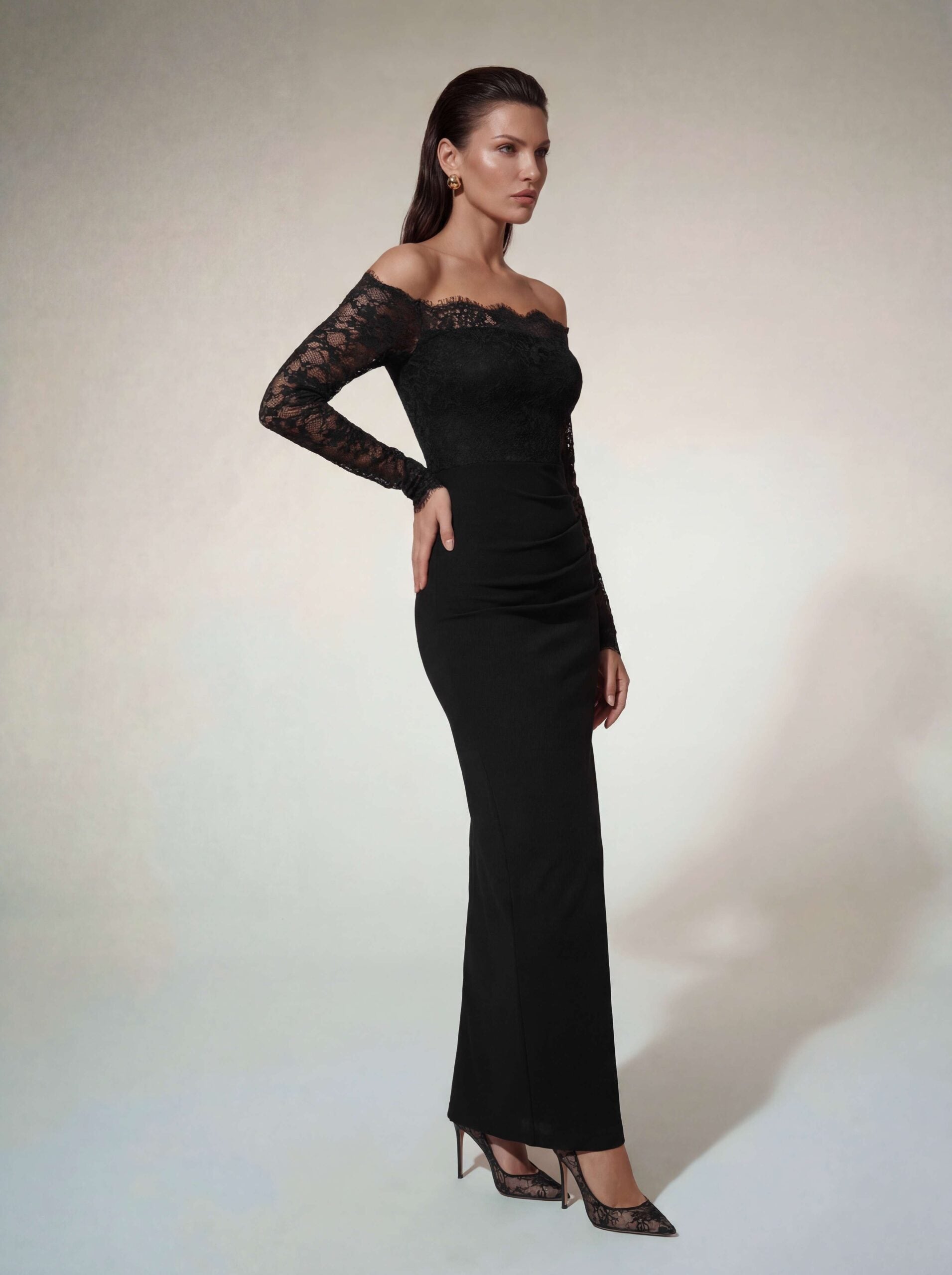 Althena Off Shoulder Lace Maxi Dress