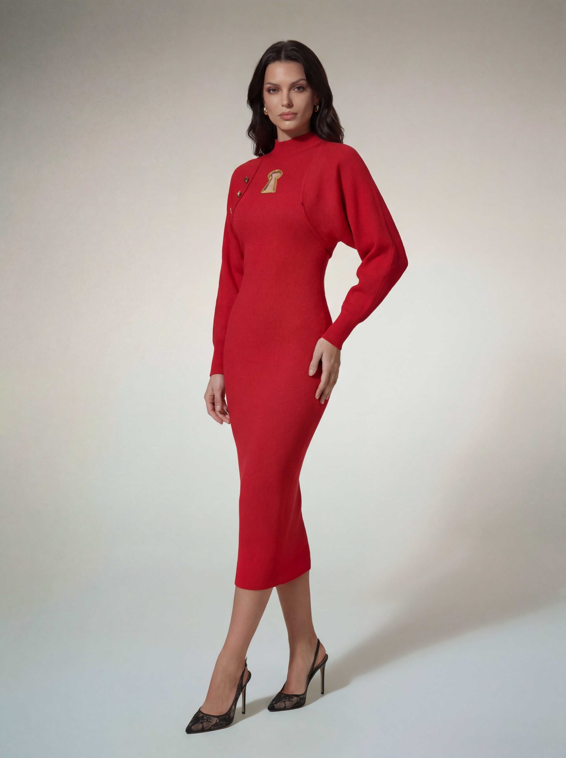 Amaka Keyhole Cutout Knitted Dress Set