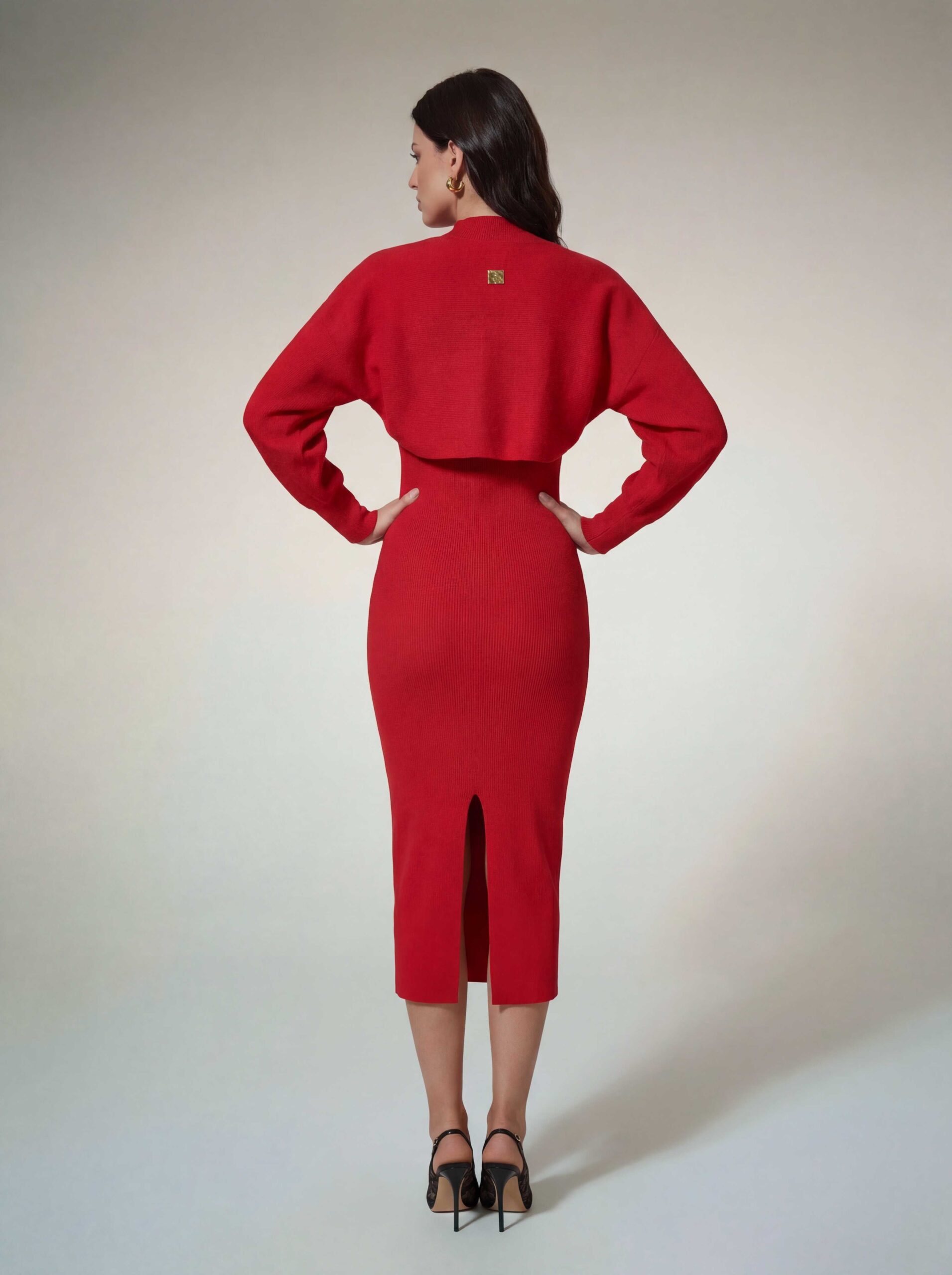 Amaka Keyhole Cutout Knitted Dress Set