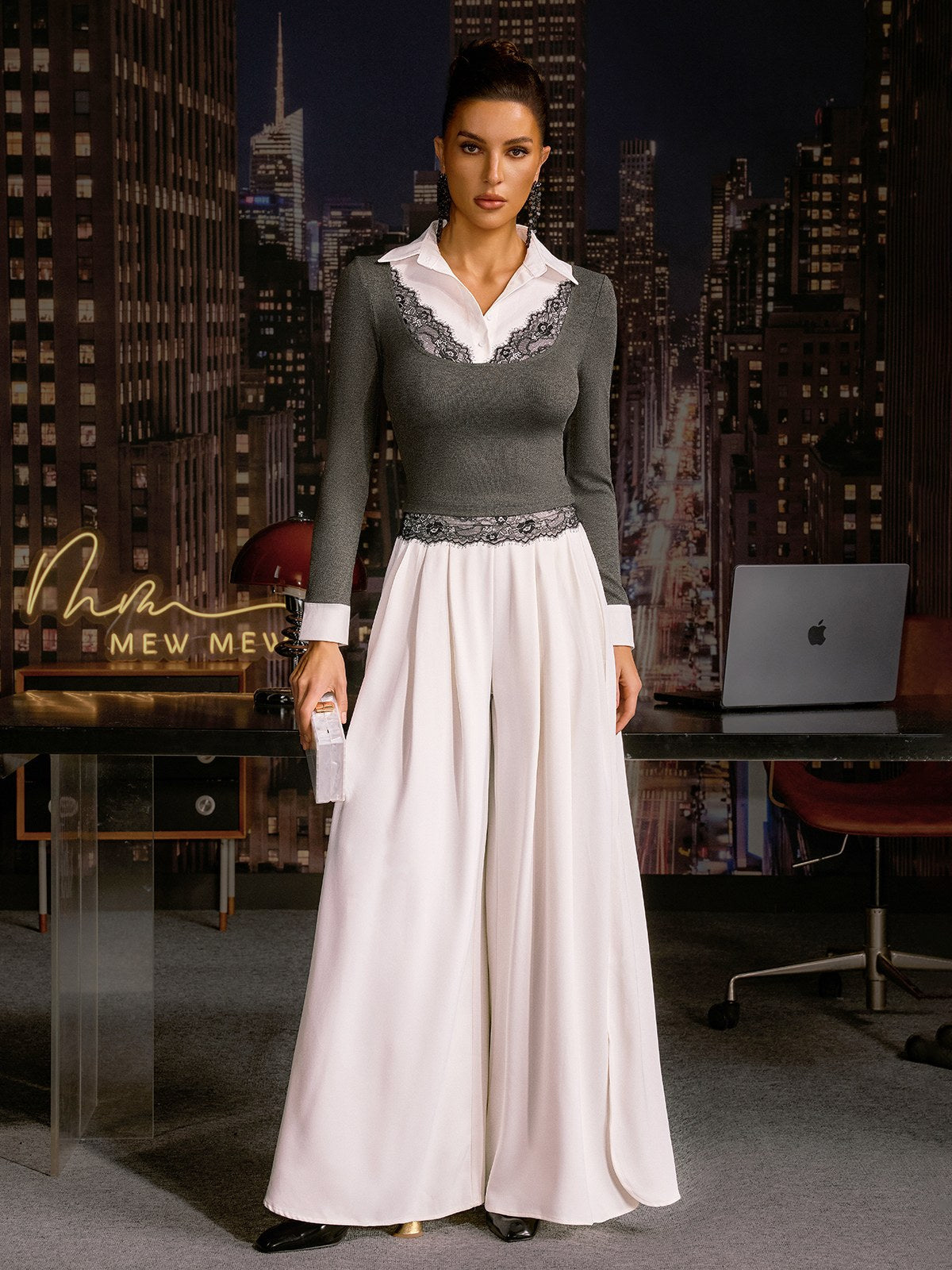 Anca Collar Lace Top