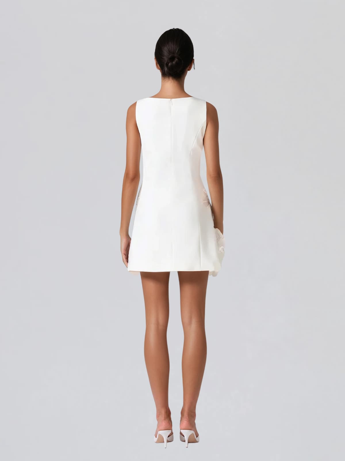 Ardelix Pearl Flower Mini Dress In White