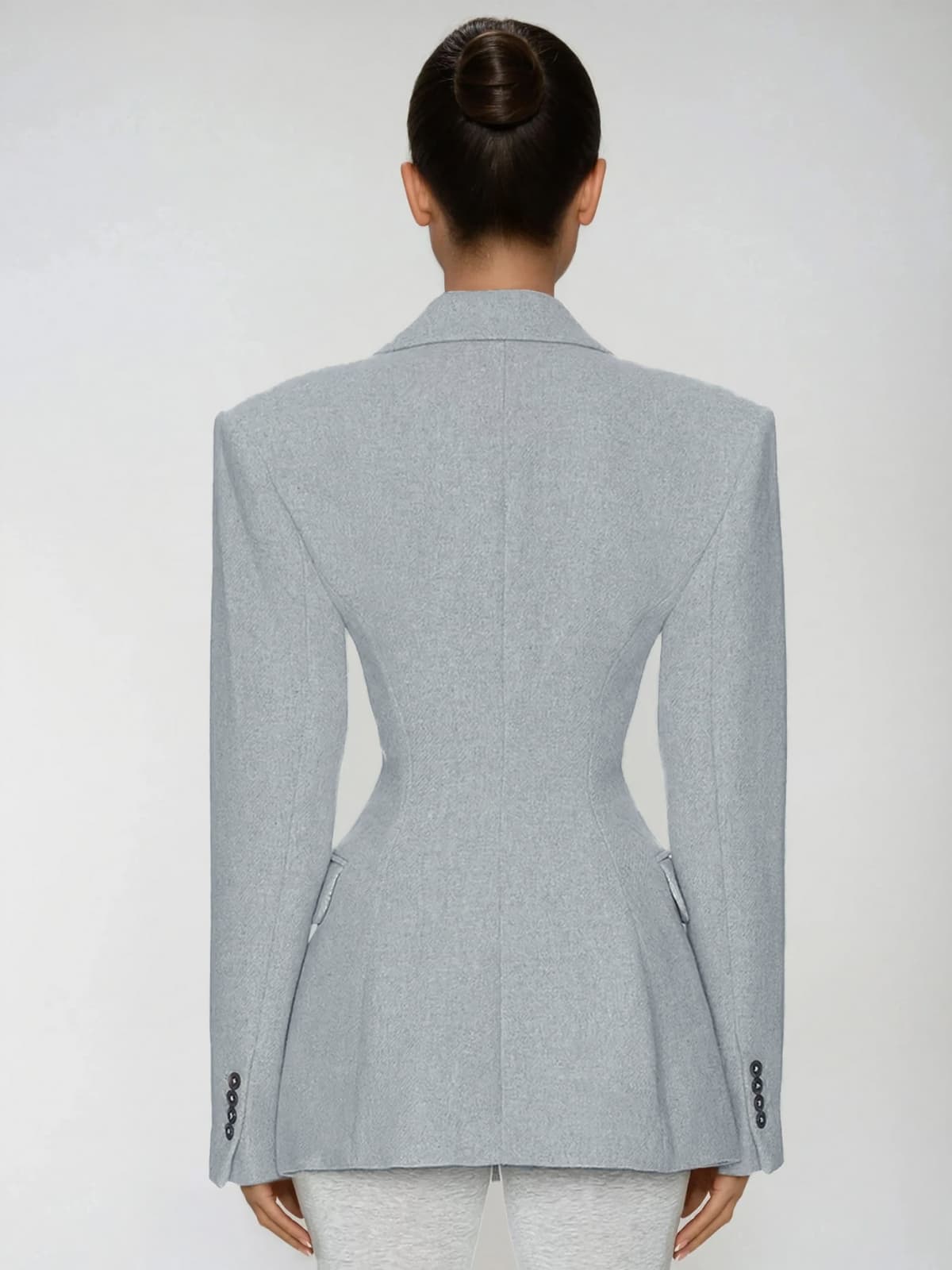 Arixel Double Breasted Blazer In Grey
