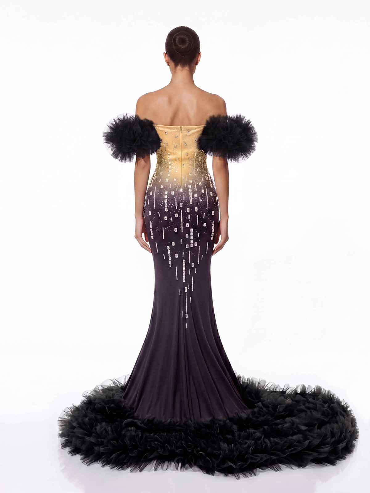 Aurelith Strapless Tulle Mermaid Maxi Dress