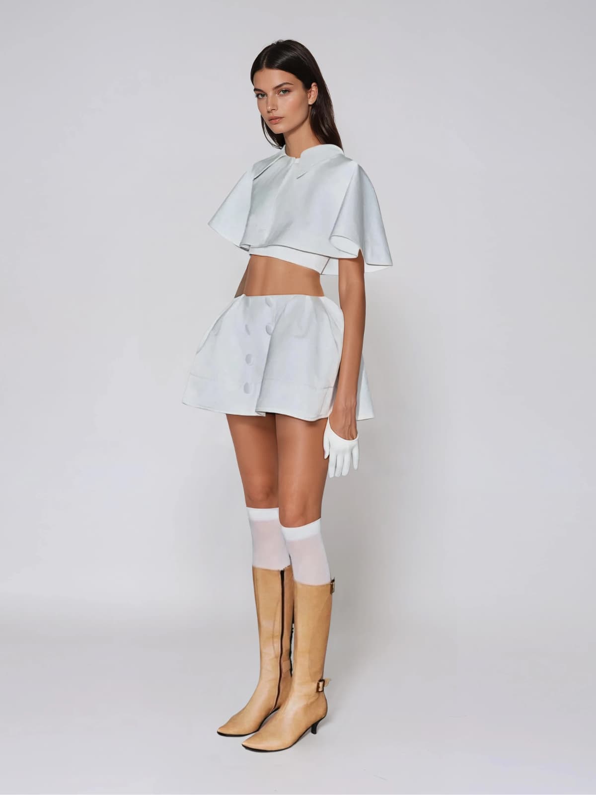 Avenric Cape Crop Skirt Set