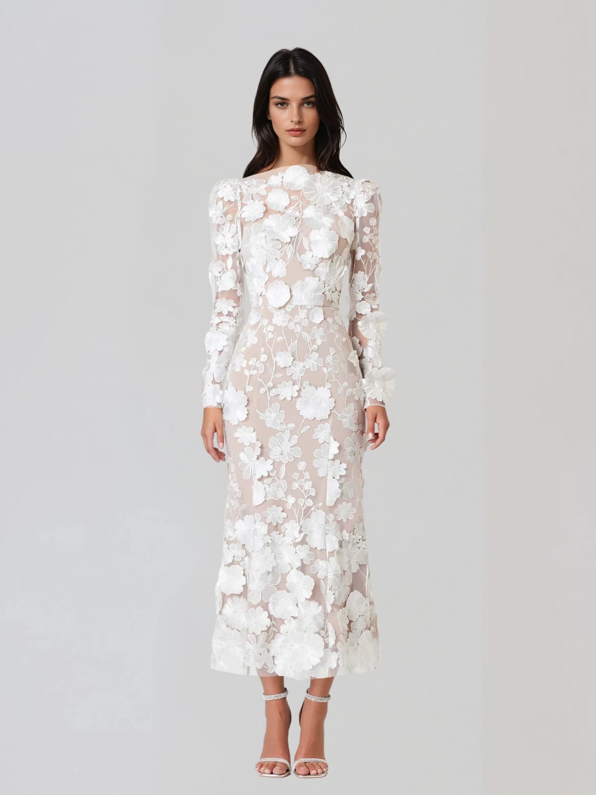 Averon  Embroidered Flower Maxi Dress