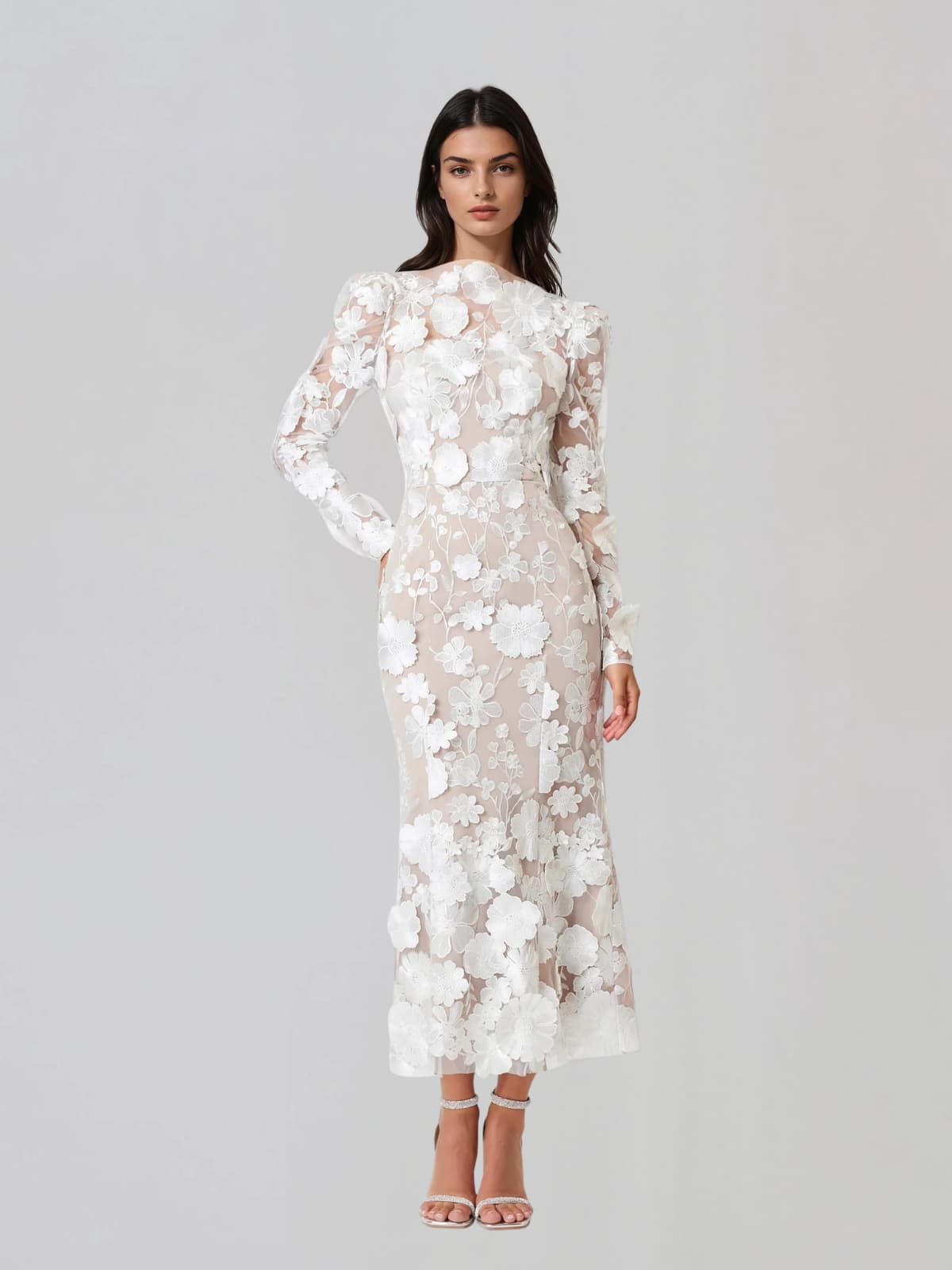 Averon  Embroidered Flower Maxi Dress