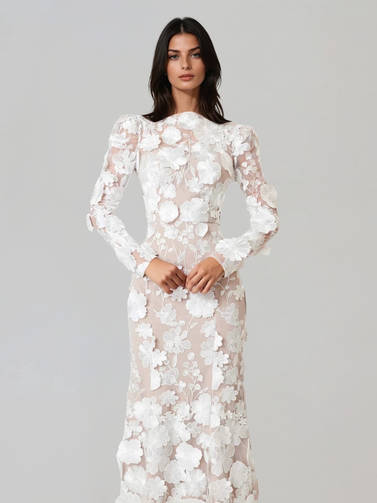 Averon  Embroidered Flower Maxi Dress