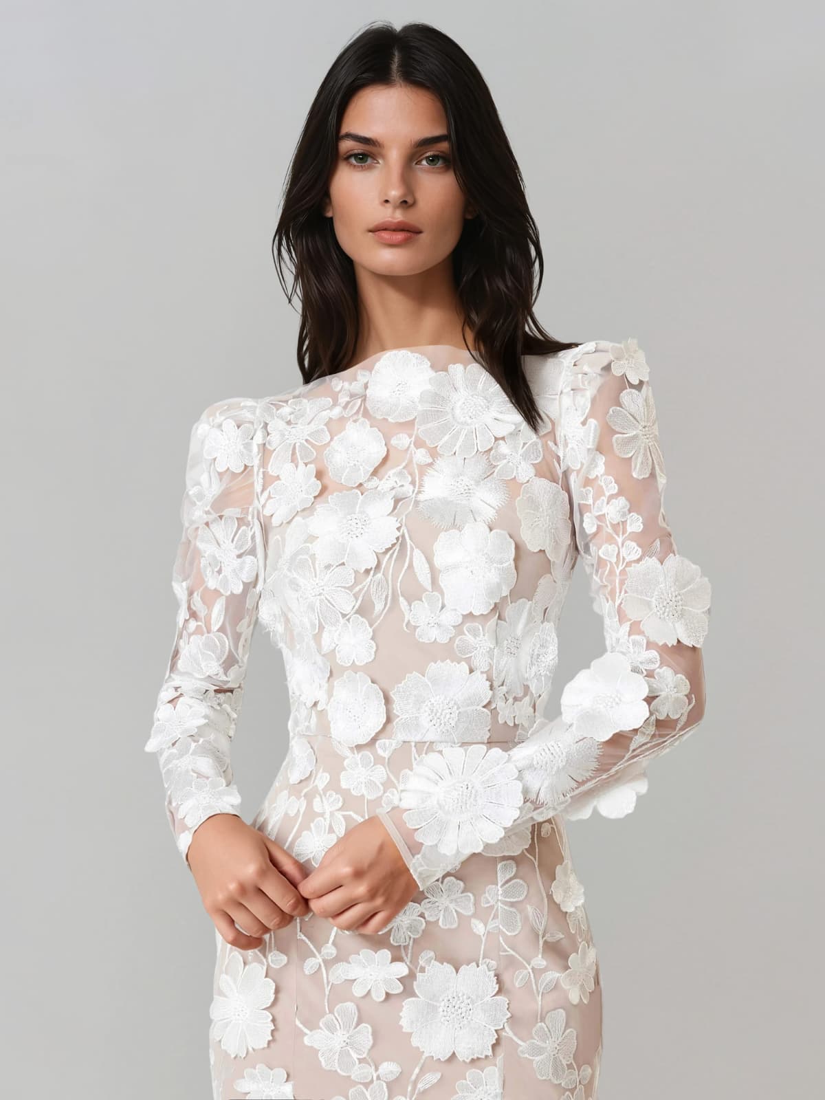 Averon  Embroidered Flower Maxi Dress