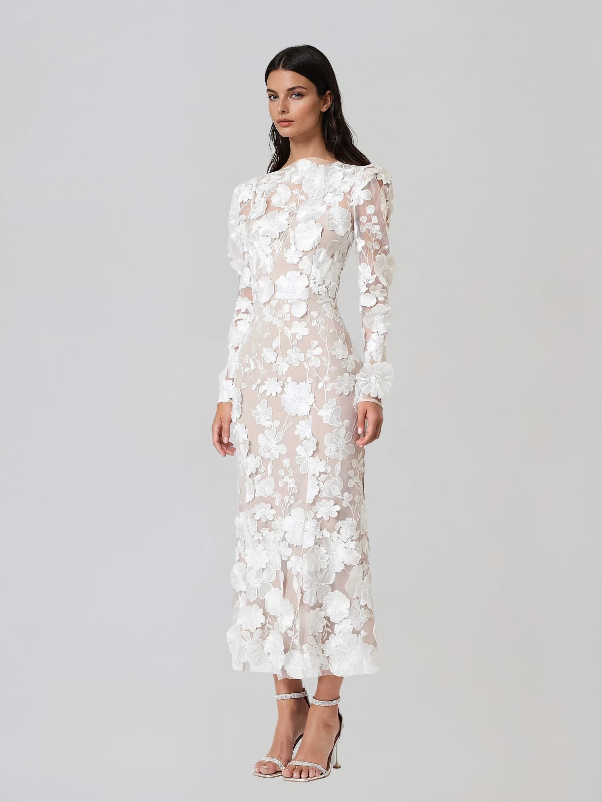 Averon  Embroidered Flower Maxi Dress