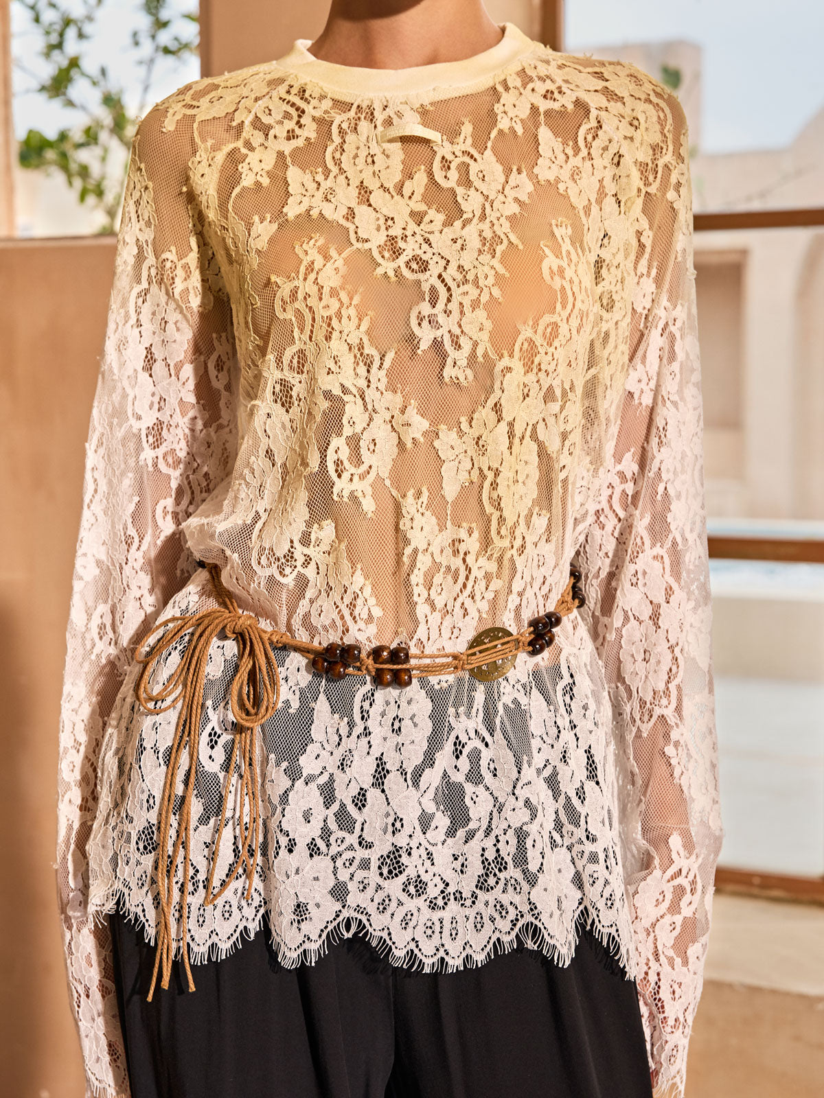 Axenquil Long Sleeve Lace Top