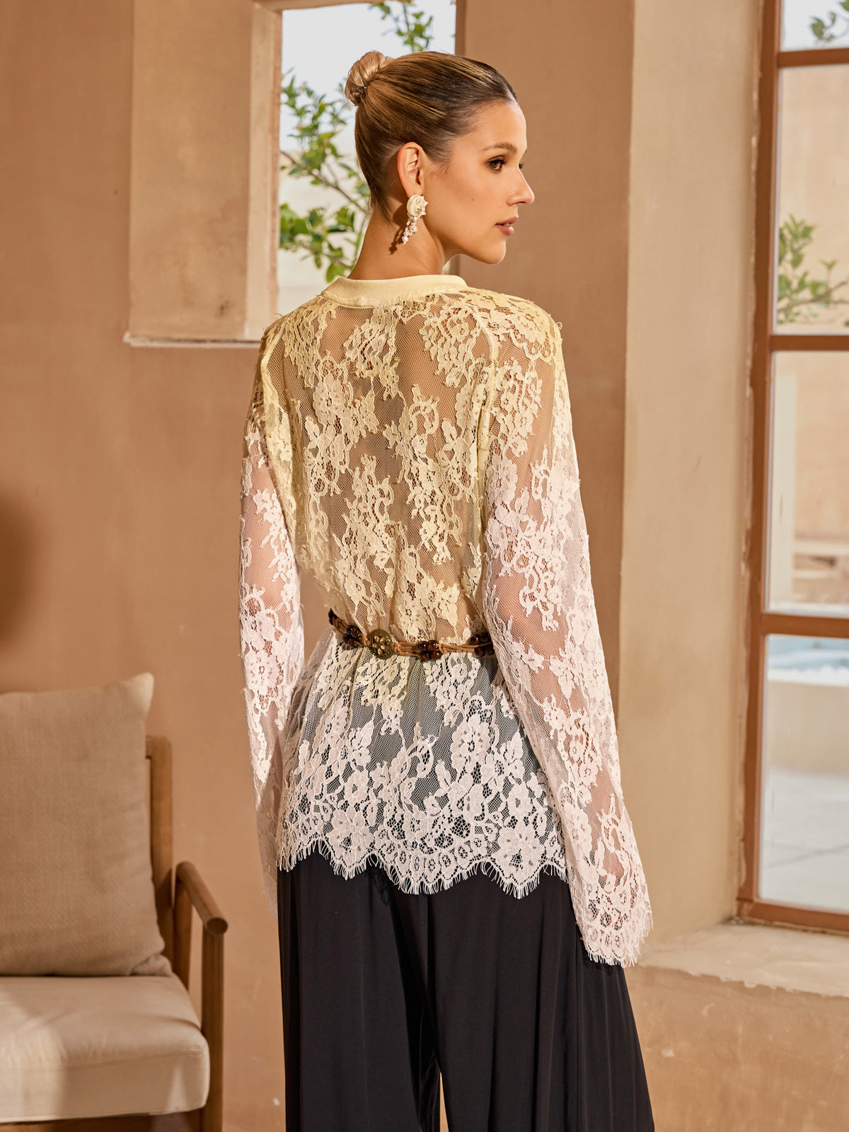 Axenquil Long Sleeve Lace Top