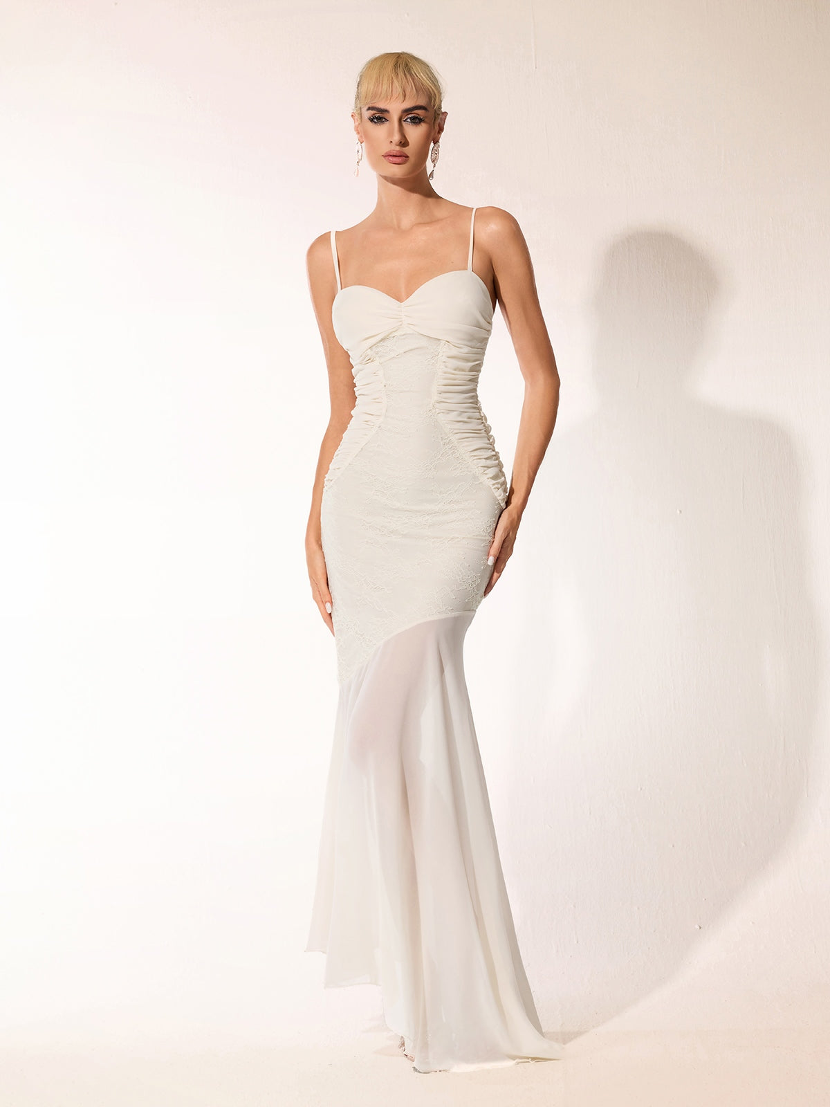 Baina Spaghetti Lace Maxi Dress