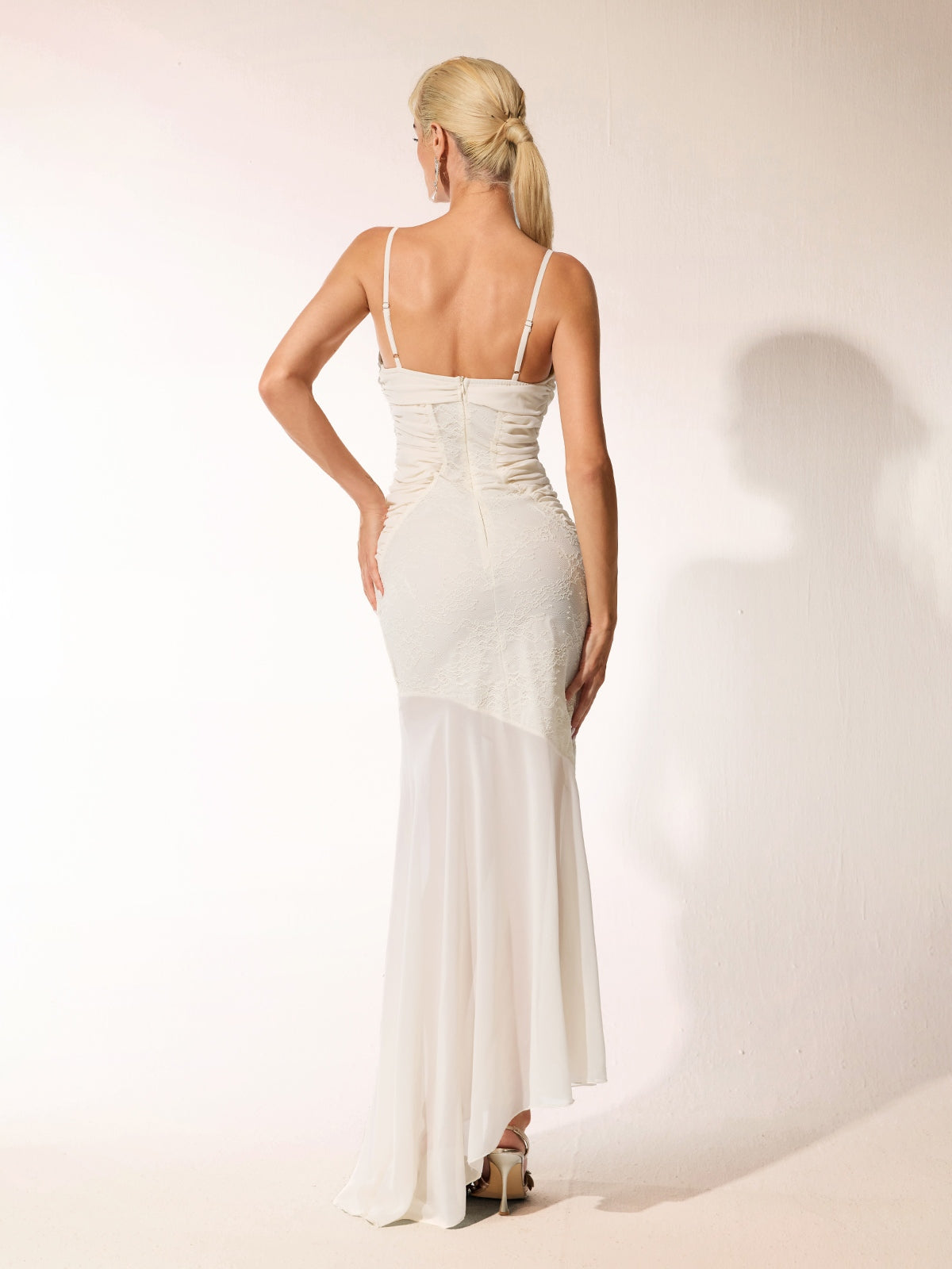 Baina Spaghetti Lace Maxi Dress