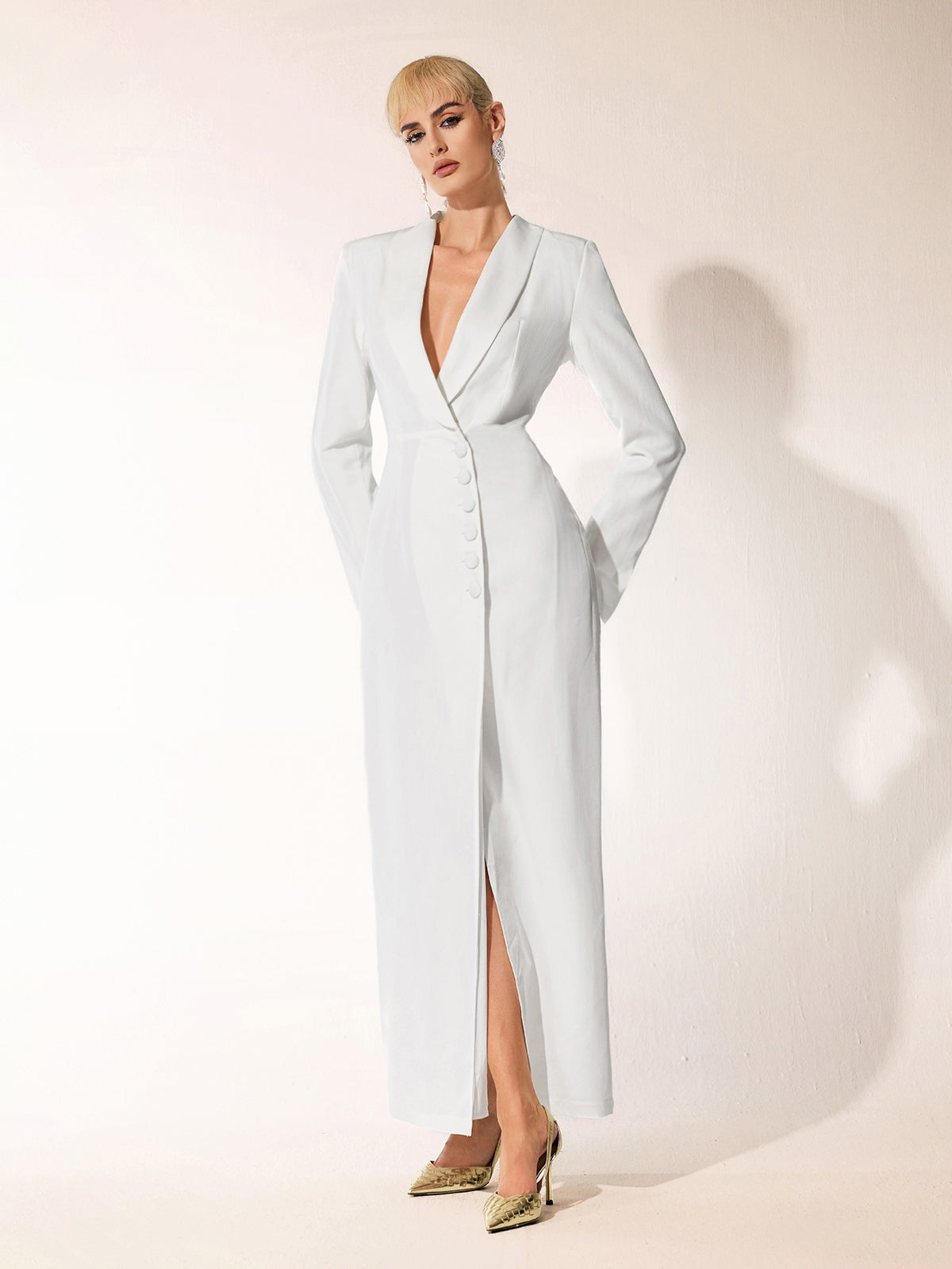 Baines V Neck Split Maxi Dress