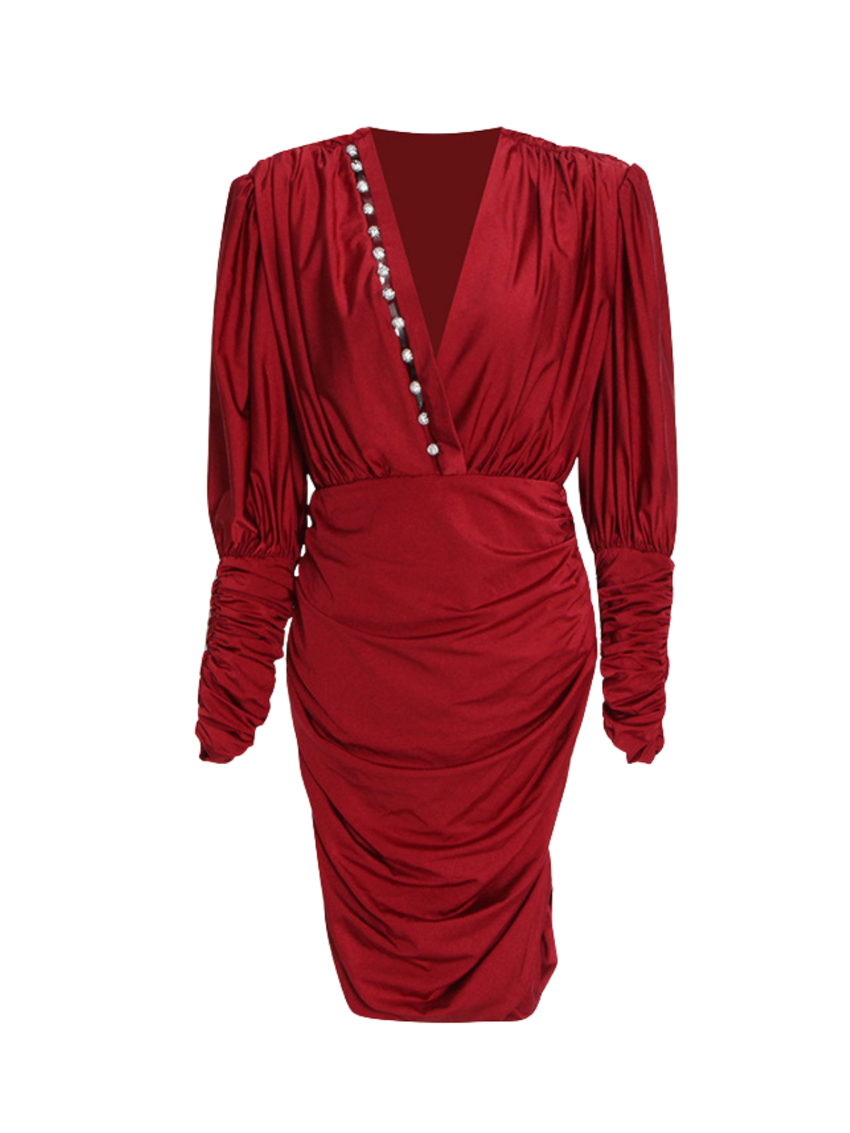 Balint V Neck Ruched Mini Dress
