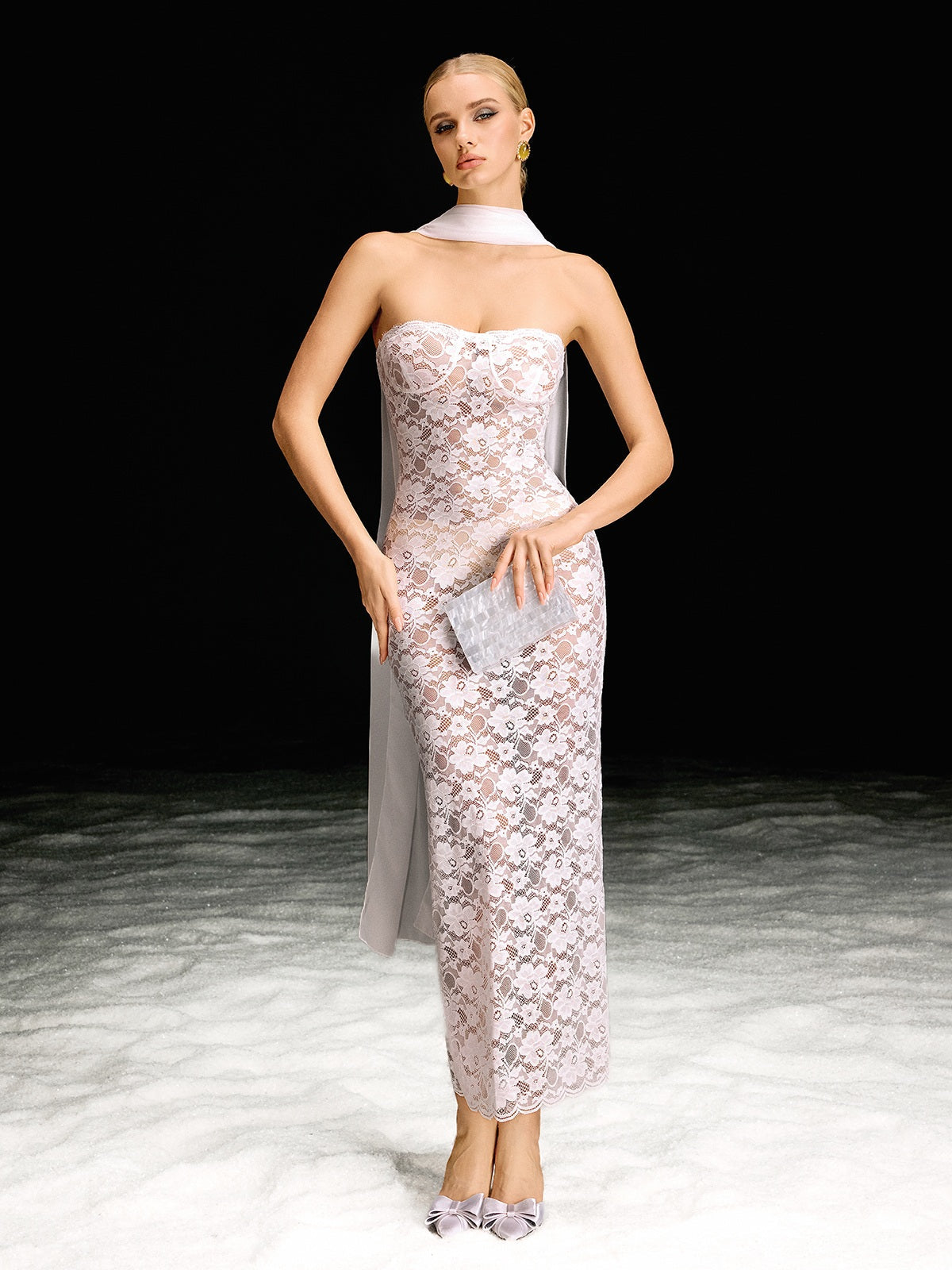 Barney Strapless Lace Maxi Dress