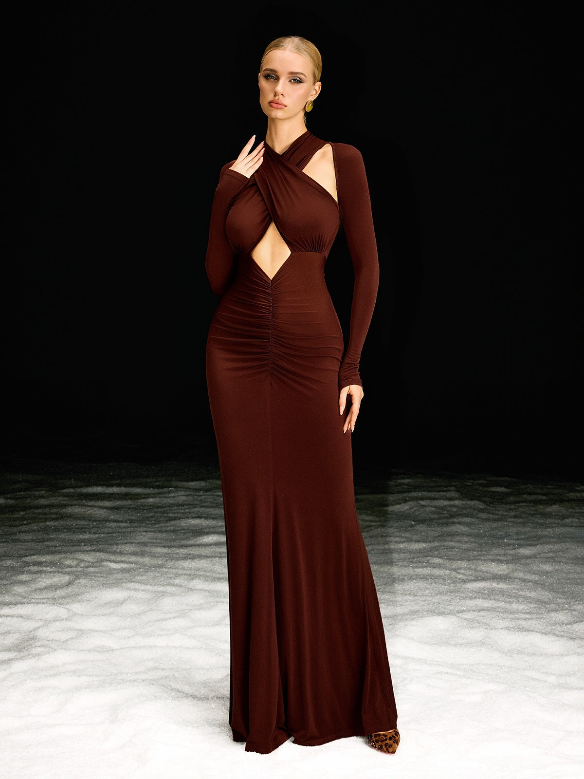 Barossa Long Sleeve Cutout Maxi Dress