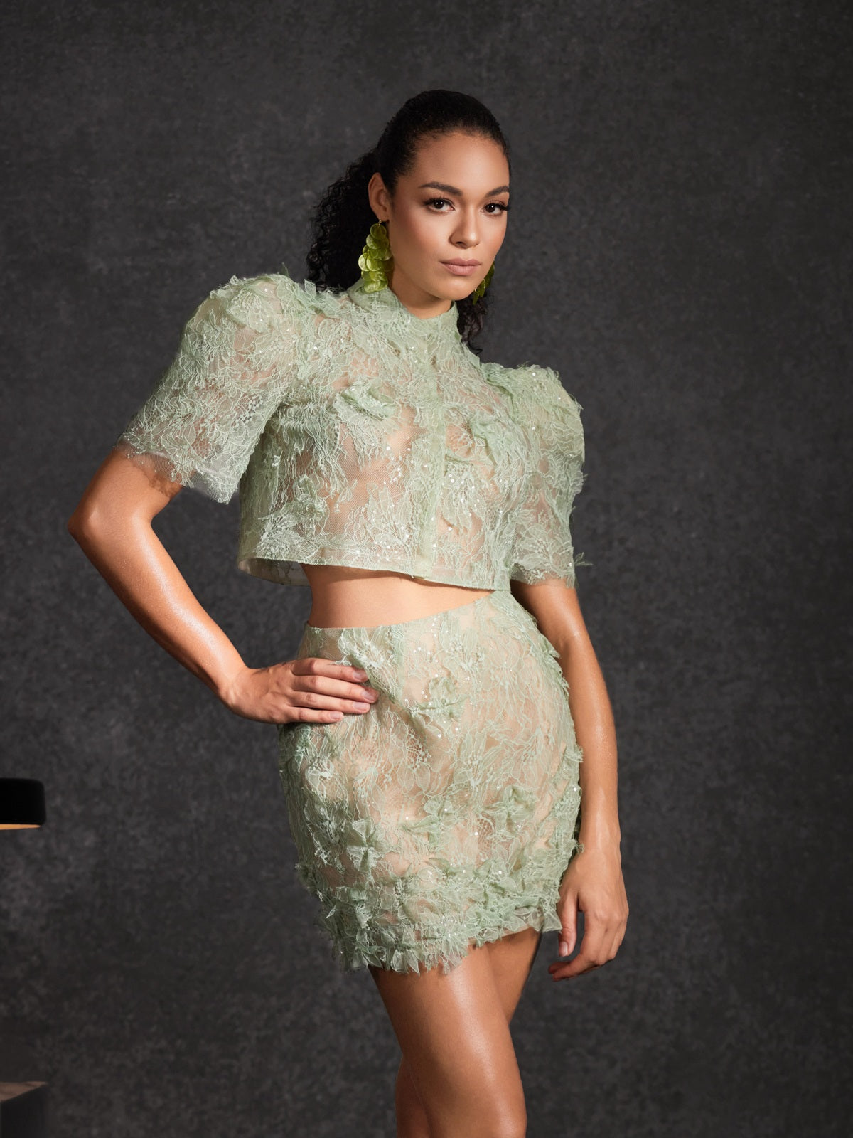 Batul Sequin Embroidered Skirt Set