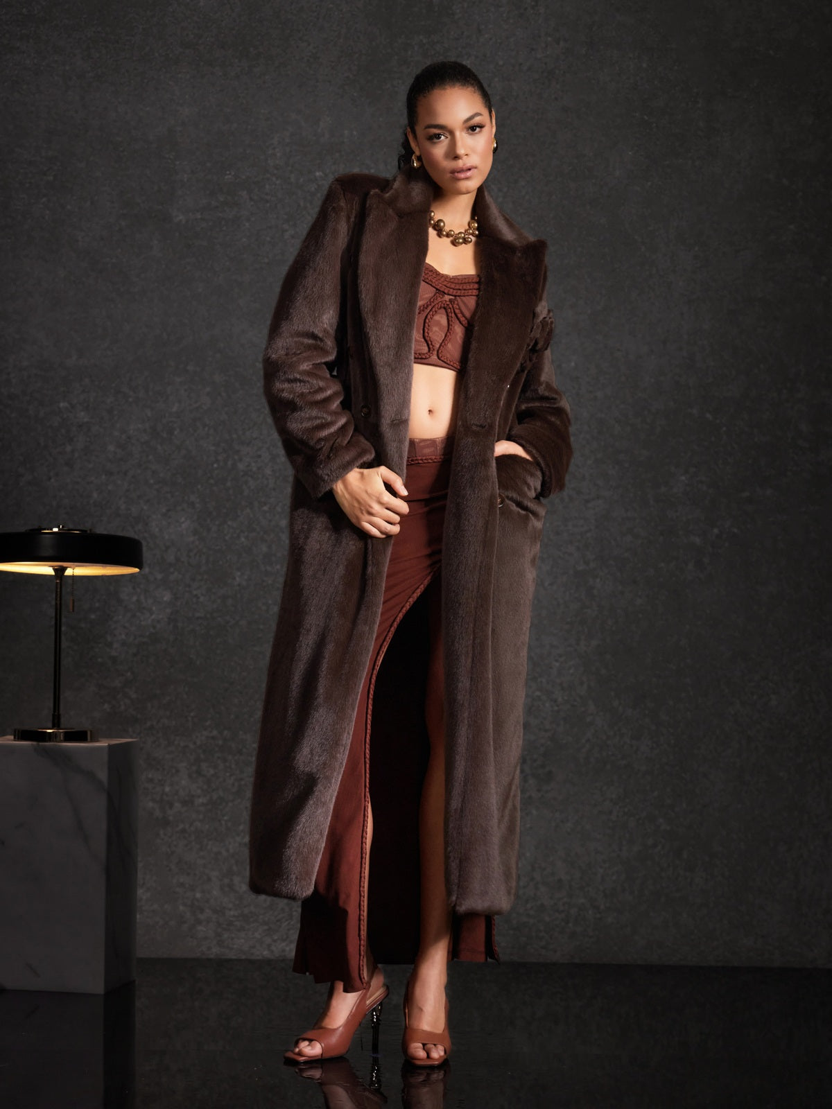 Belay Faux Fur Flower Coat