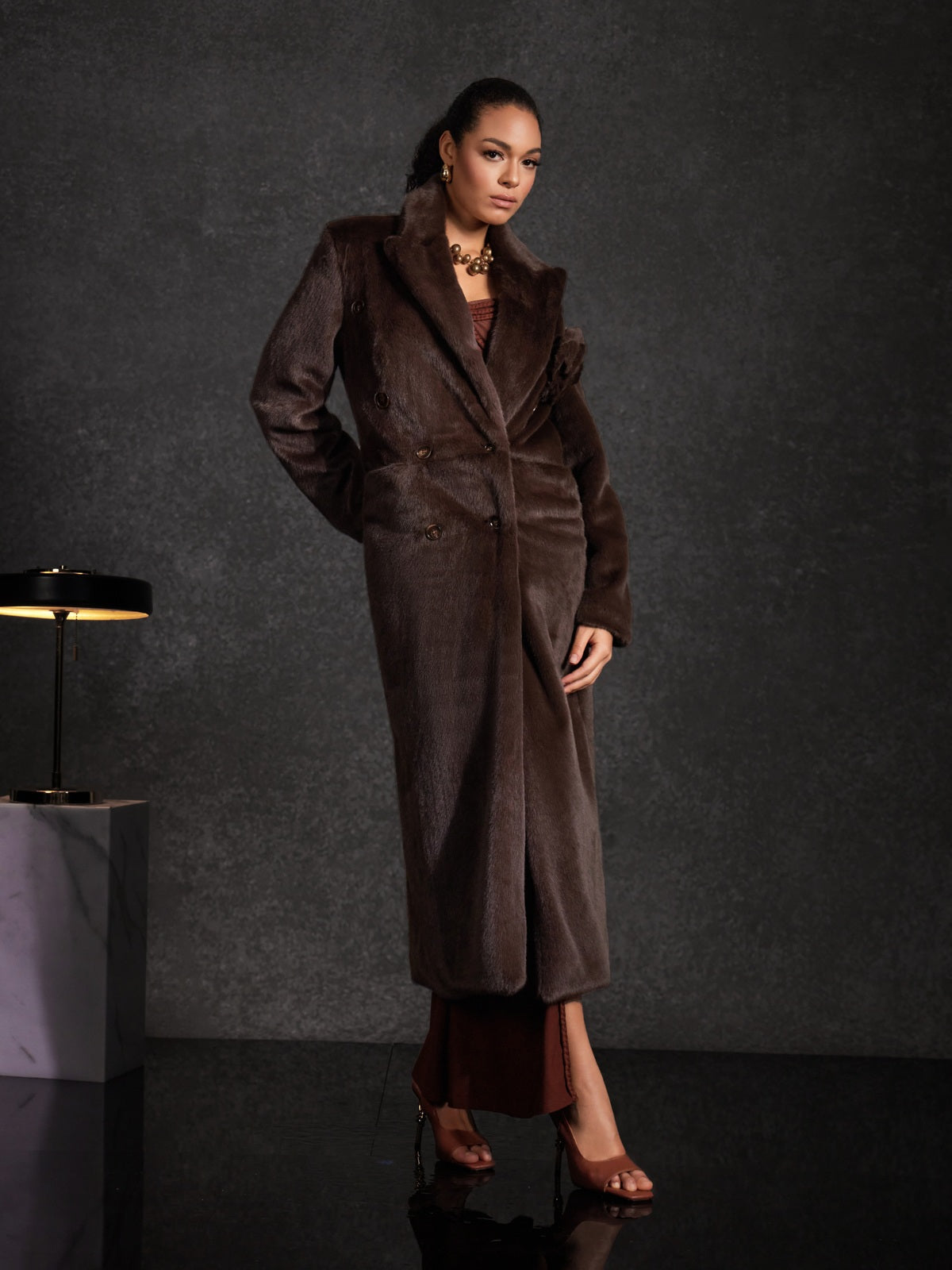 Belay Faux Fur Flower Coat