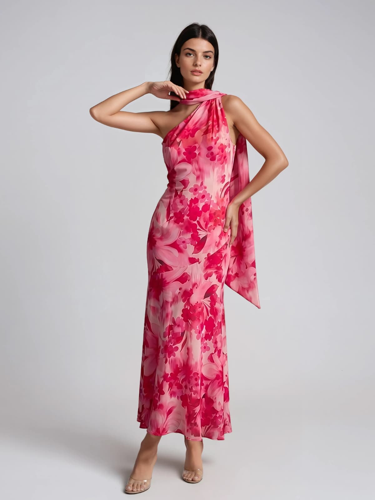 Belthrix Floral Scarf Maxi Dress