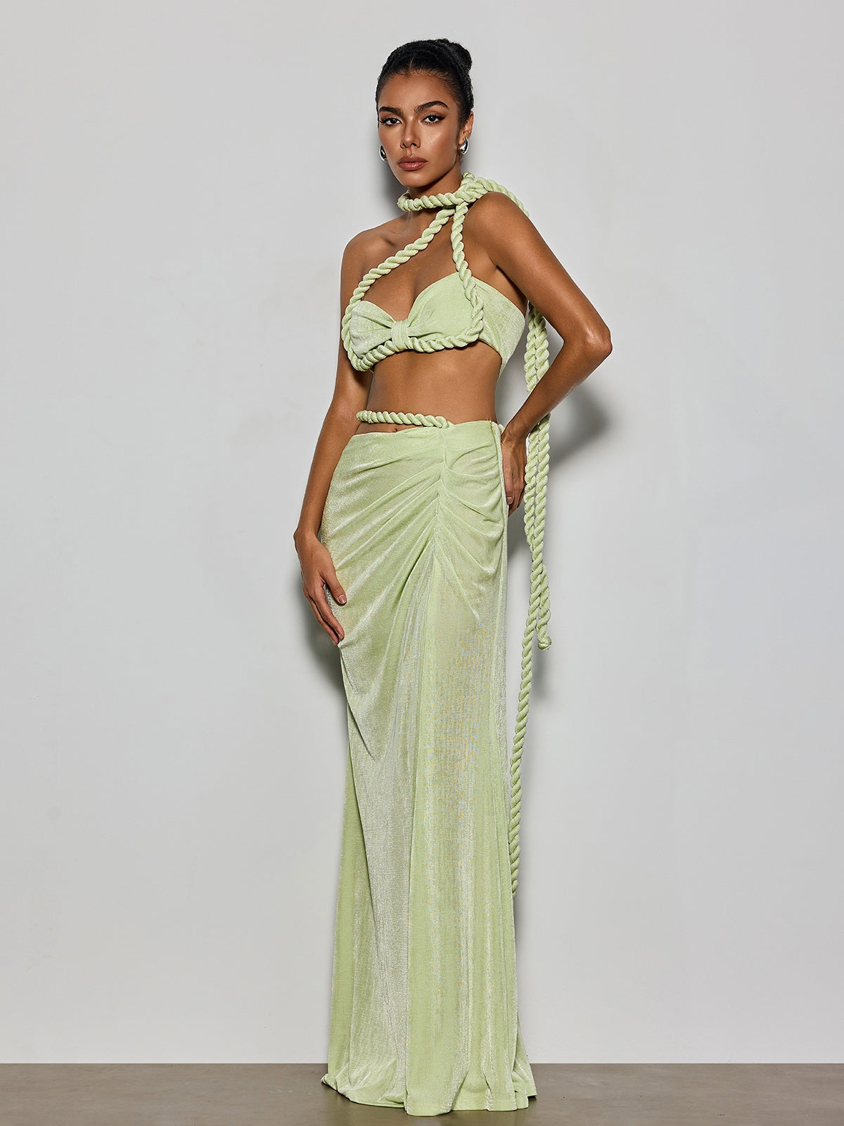 Belyxan Twisted Ruched Skirt Set