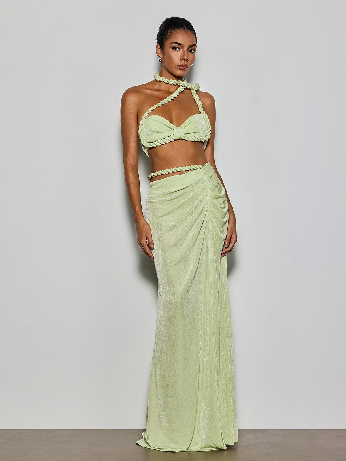Belyxan Twisted Ruched Skirt Set