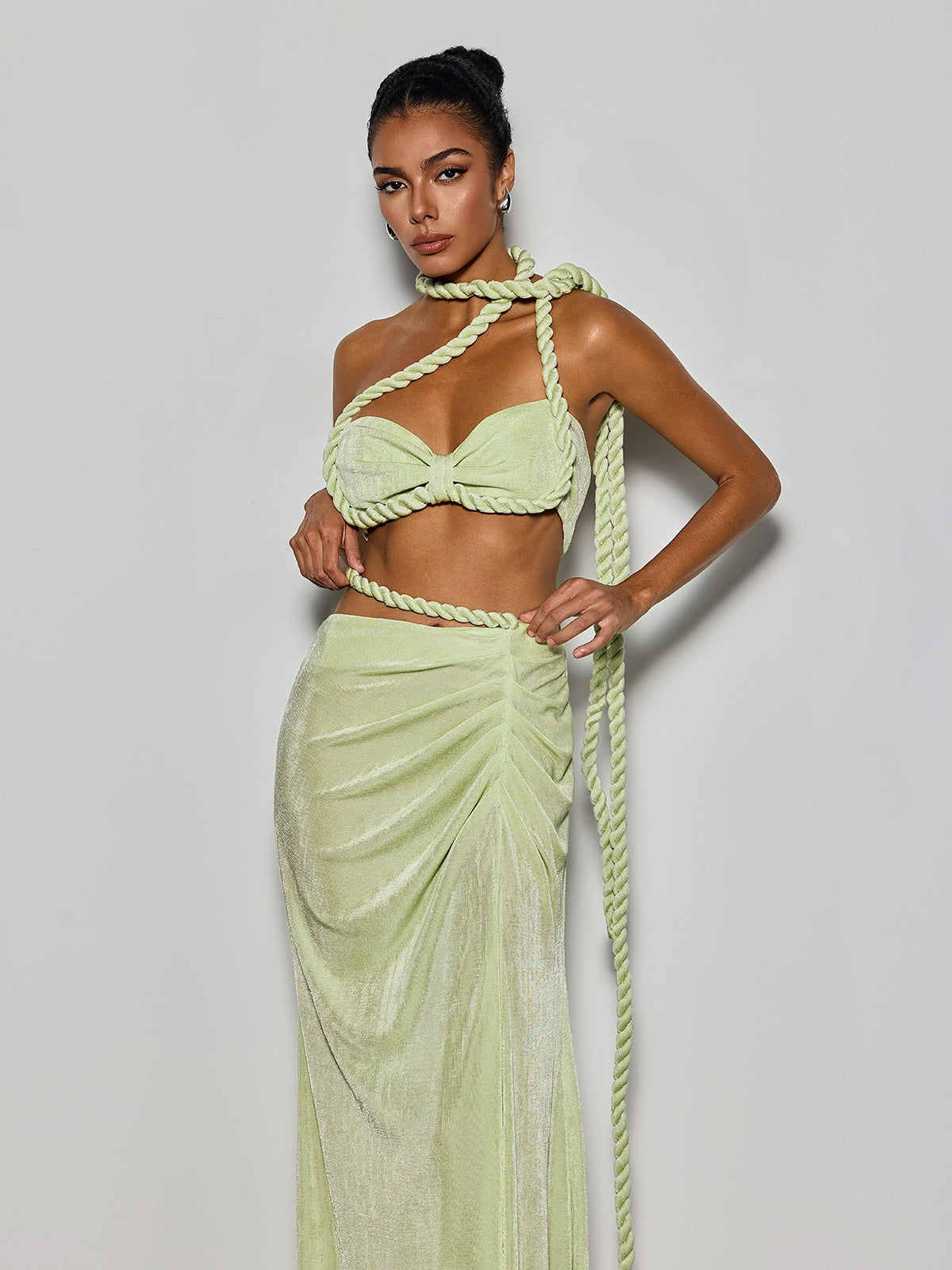 Belyxan Twisted Ruched Skirt Set
