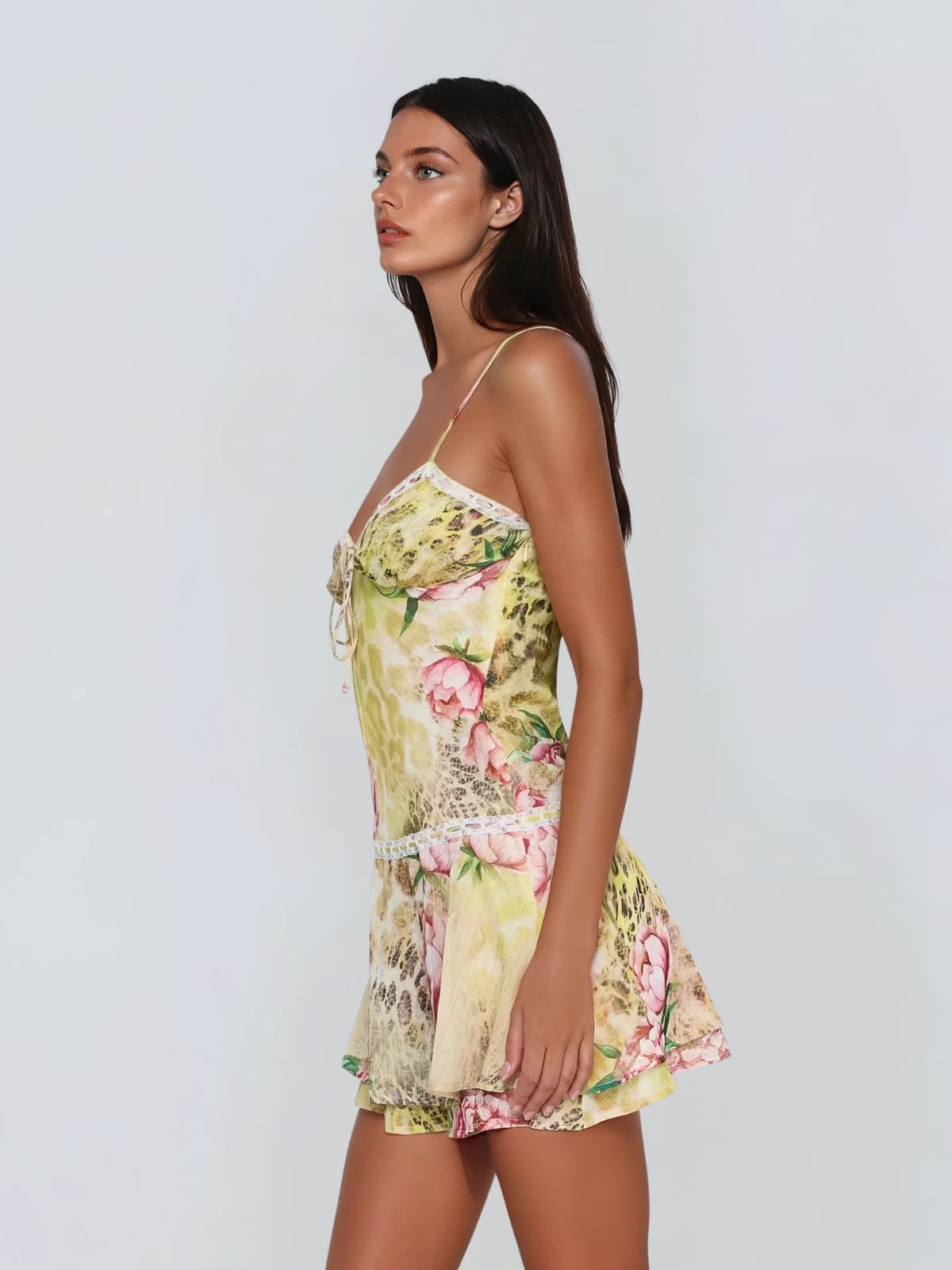 Beryndal Spaghetti Floral Mini Dress