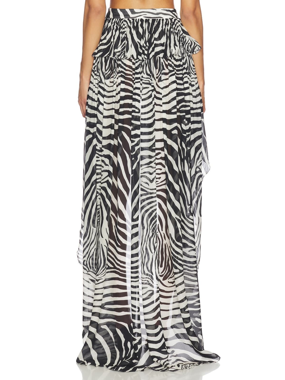 Blyvora Off Shoulder Zebra High Low Skirt Set In Zebra