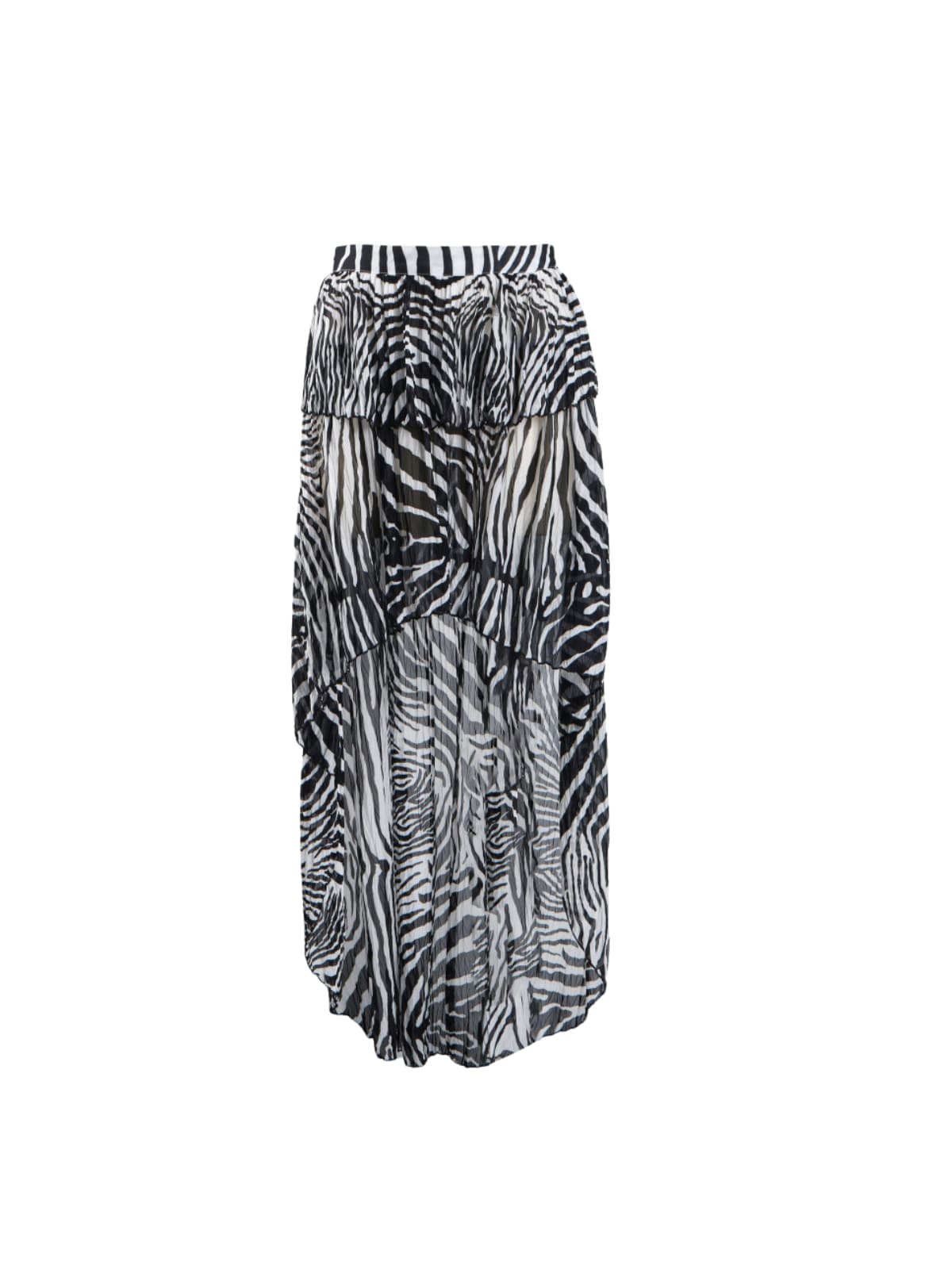 Blyvora Off Shoulder Zebra High Low Skirt Set In Zebra