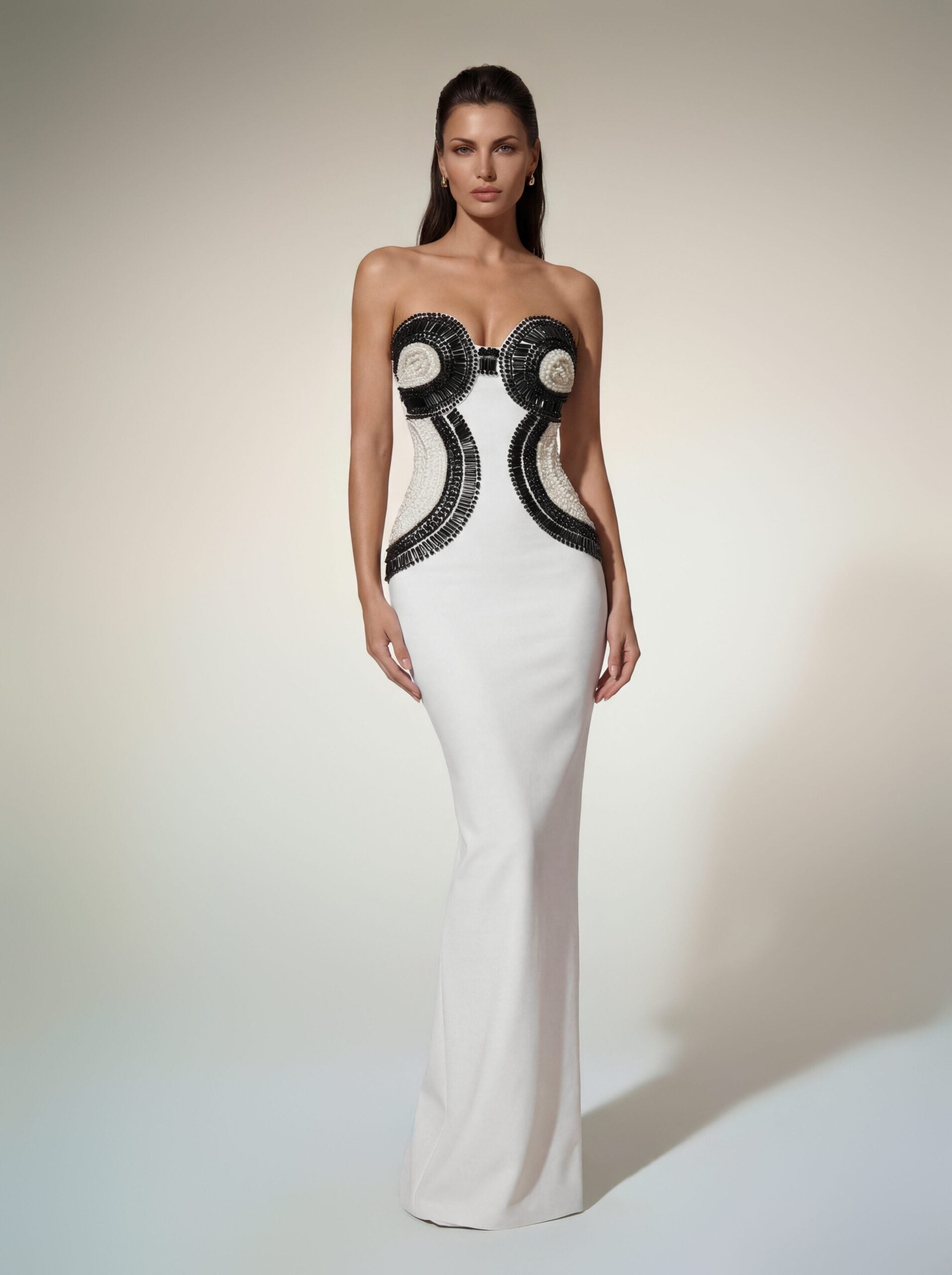 Bozica Strapless Rhinestone Maxi Dress