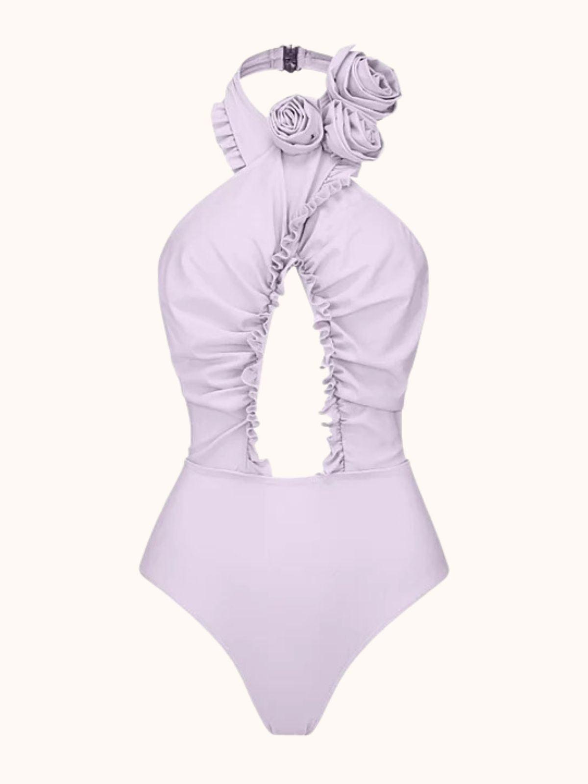 Cally Cuello halter Bañadores Conjunto de dos piezas In Lilac