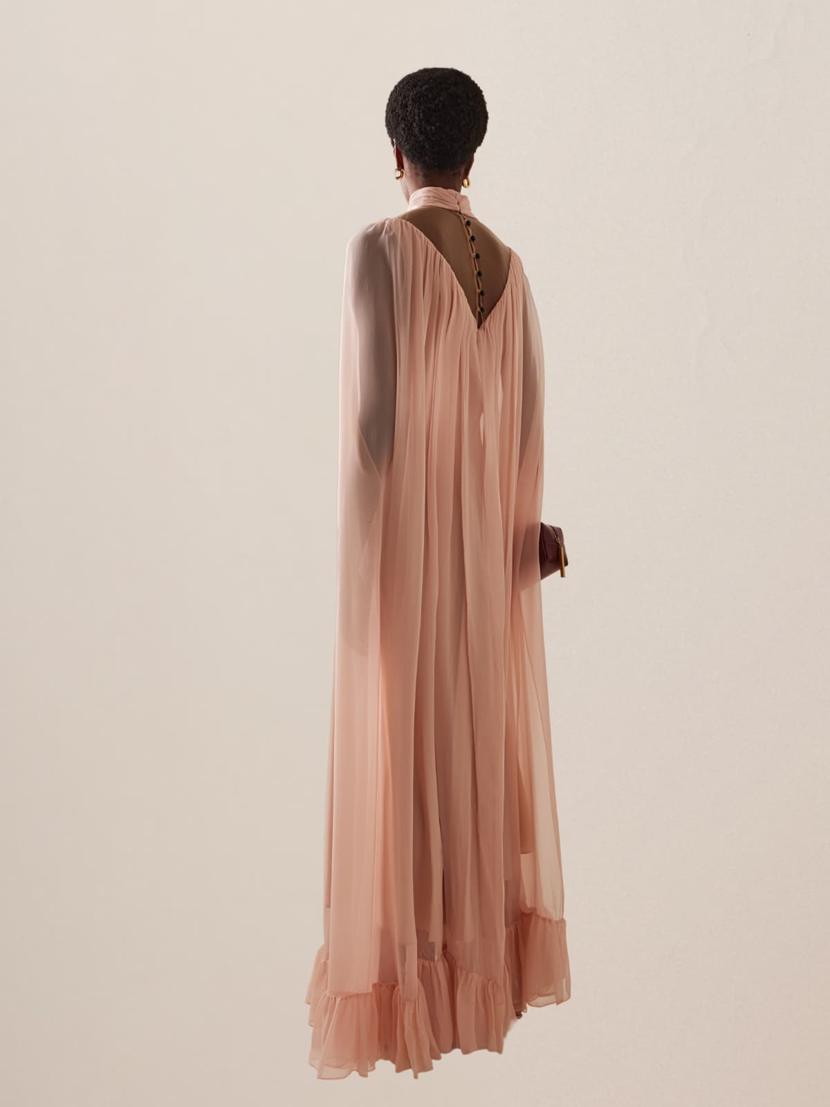 Cavoryx V Neck Cape Maxi Dress