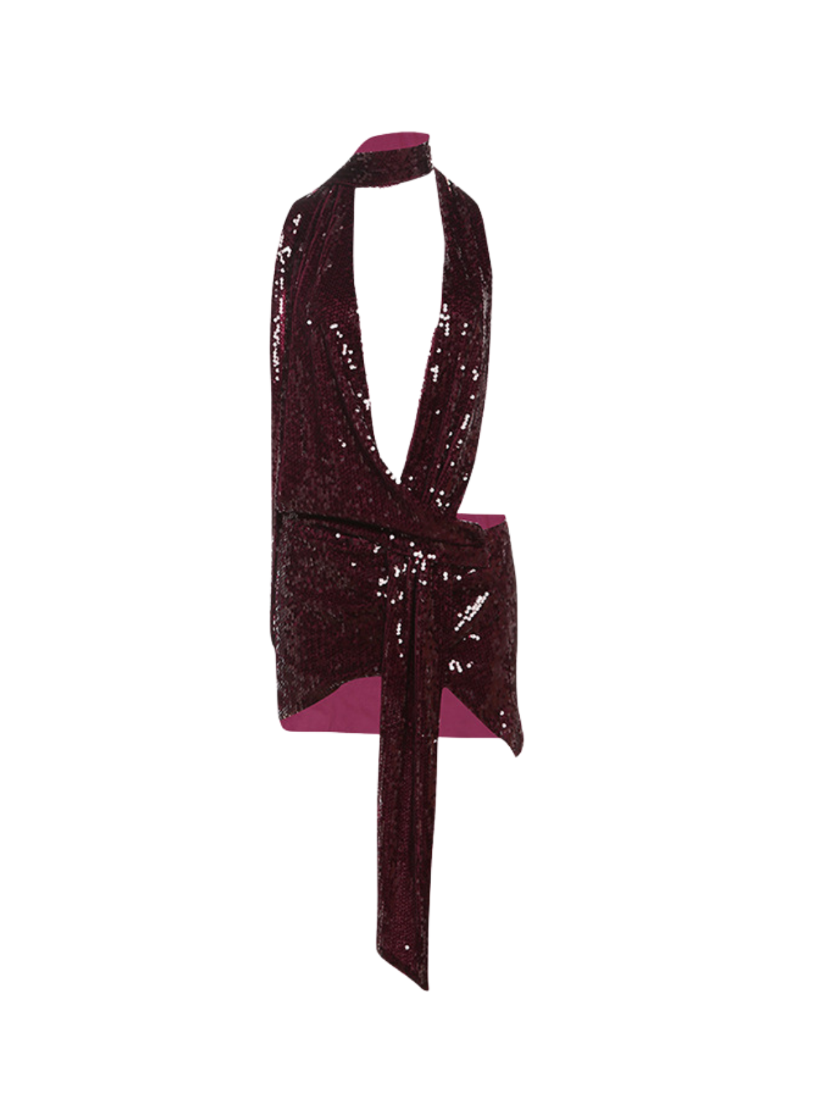 Celtic Plunge Neck Sequin Draped Dress