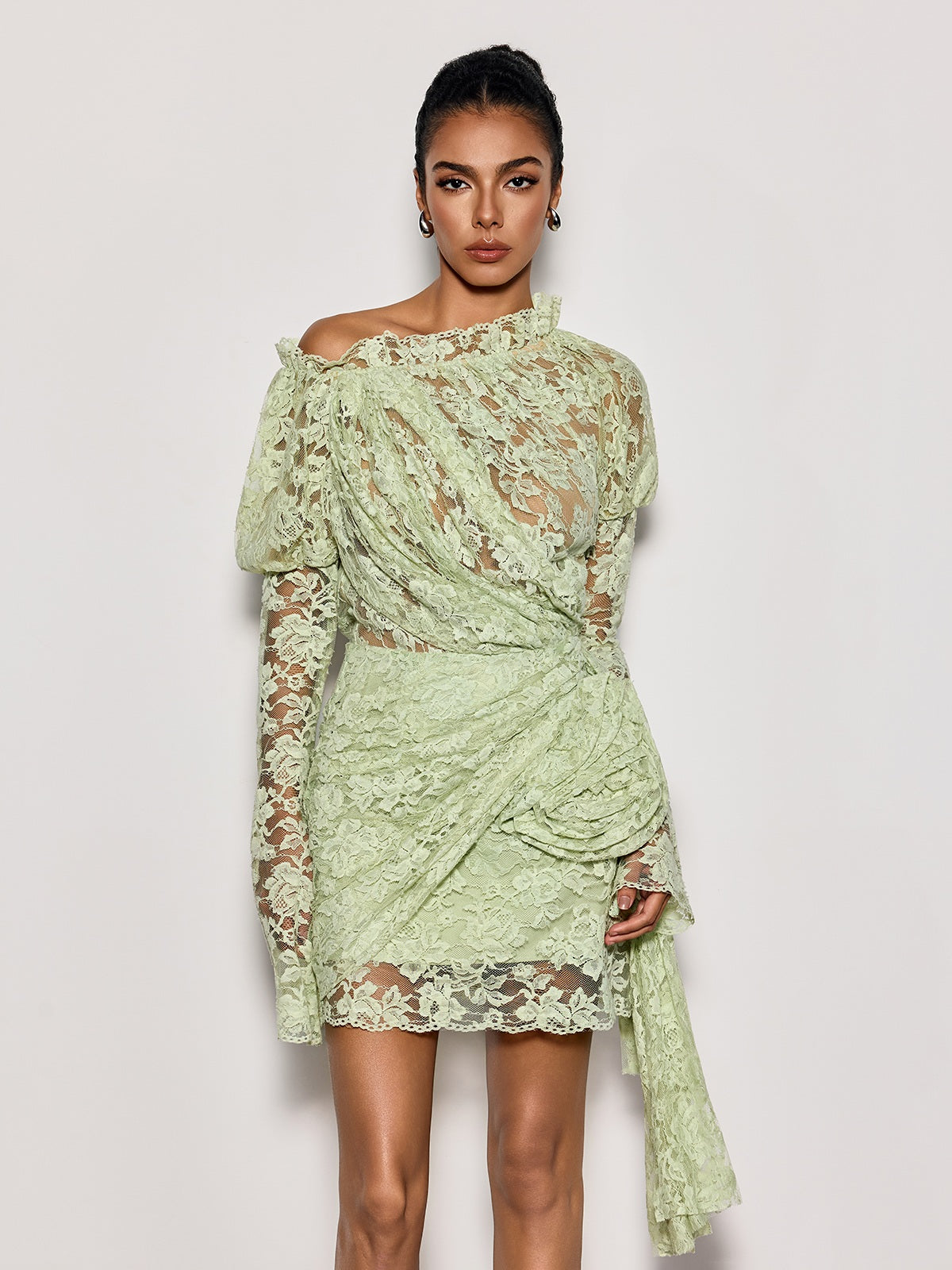 Chabela Lace Flower Mini Dress