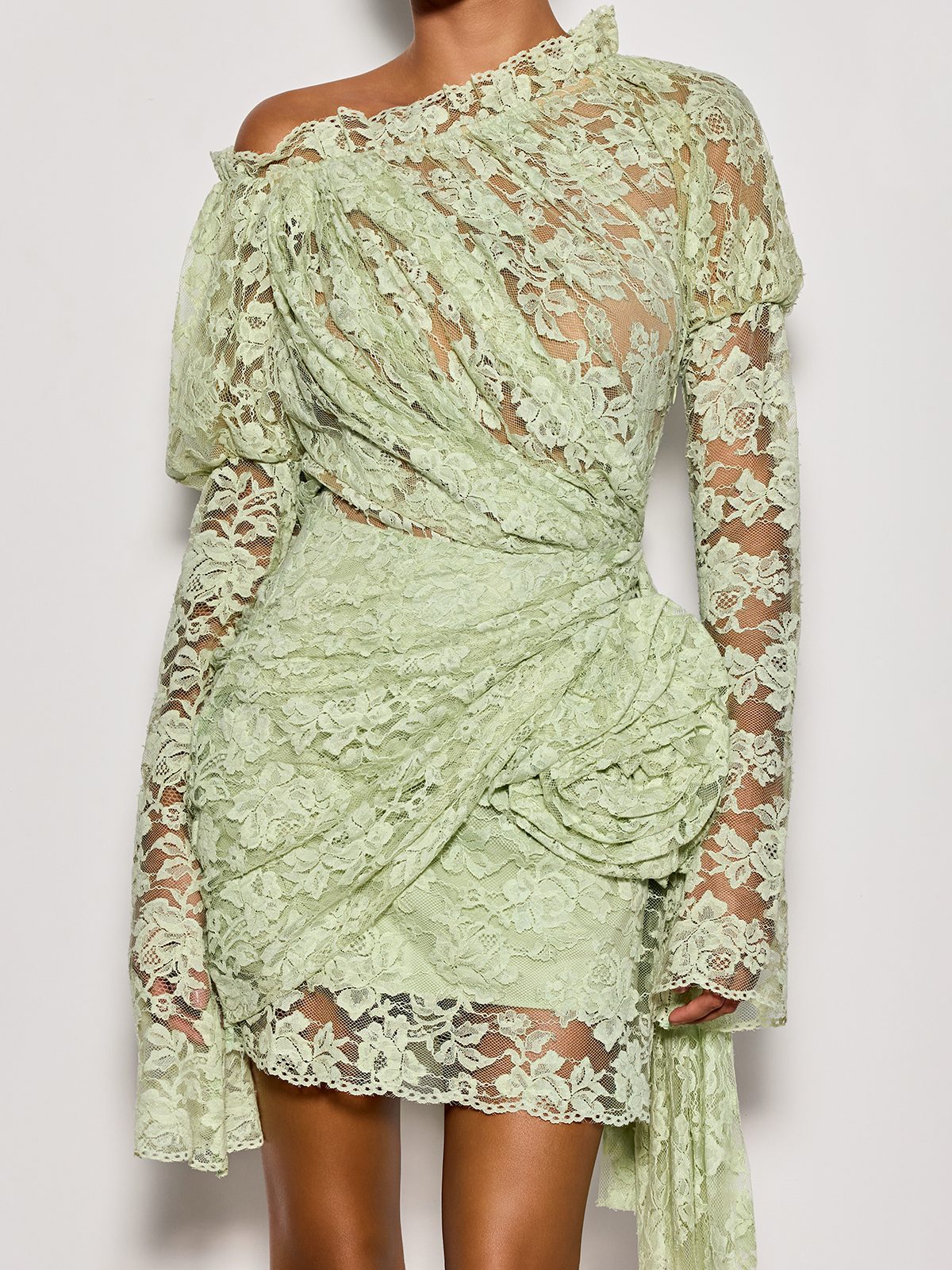Chabela Lace Flower Mini Dress