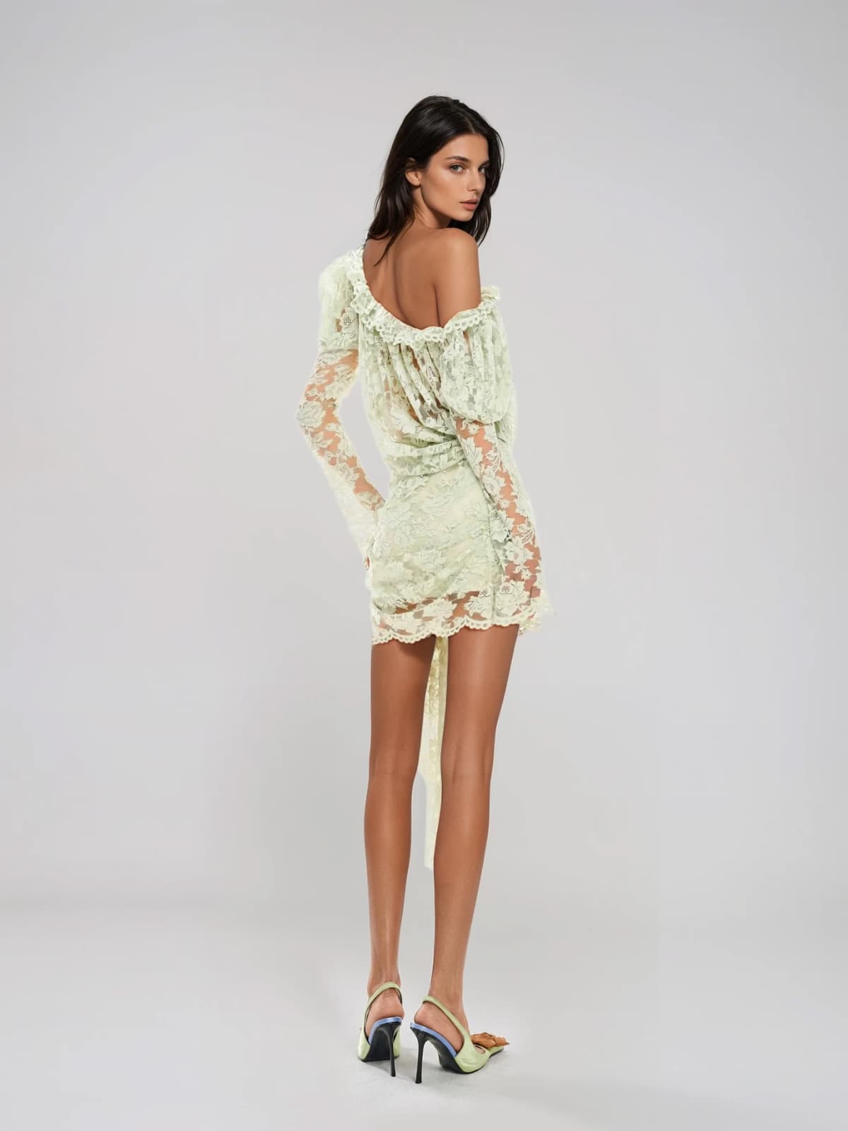 Chabela Lace Flower Mini Dress