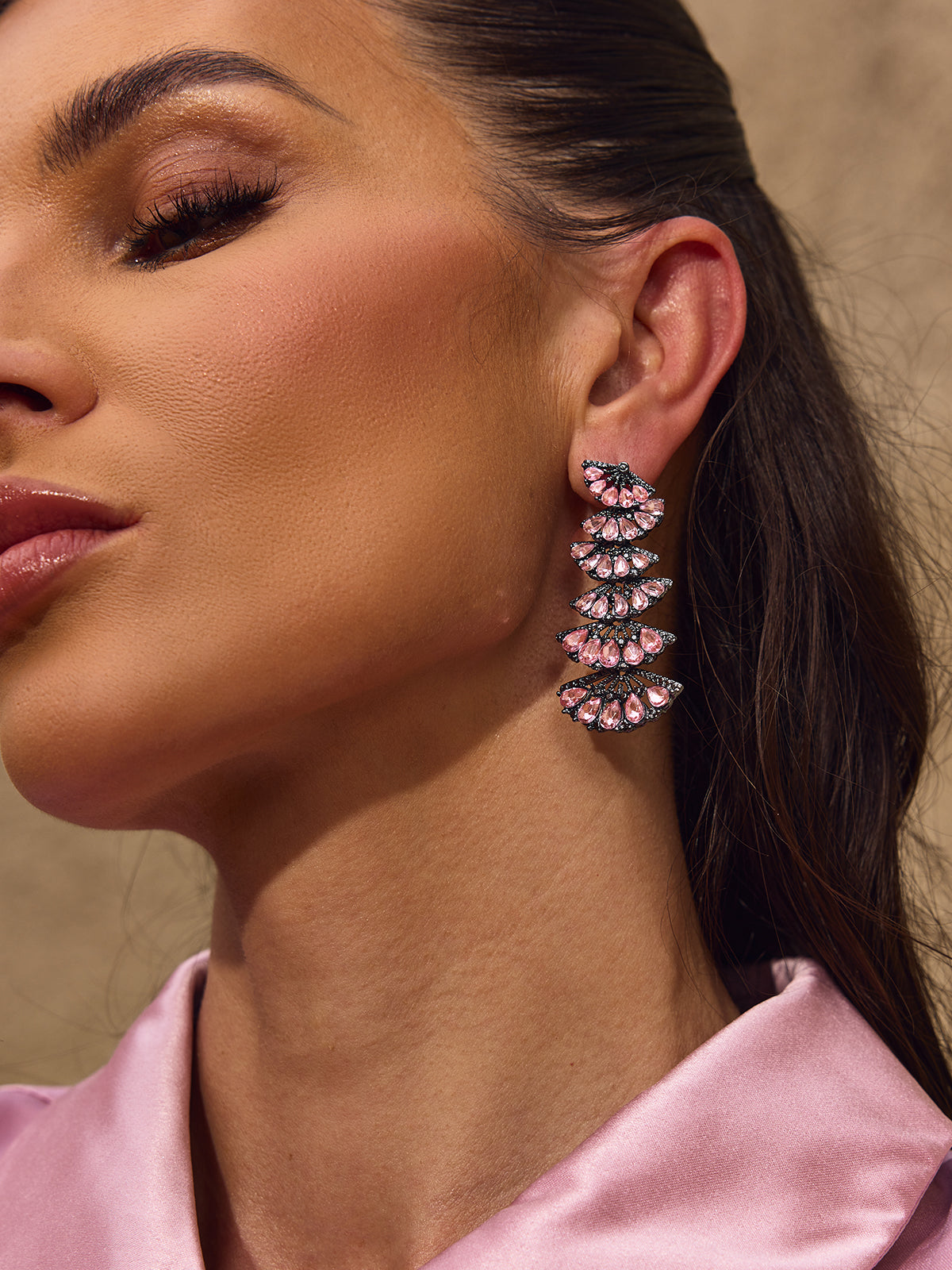 Chardonnay Crystal Fringe Earrings