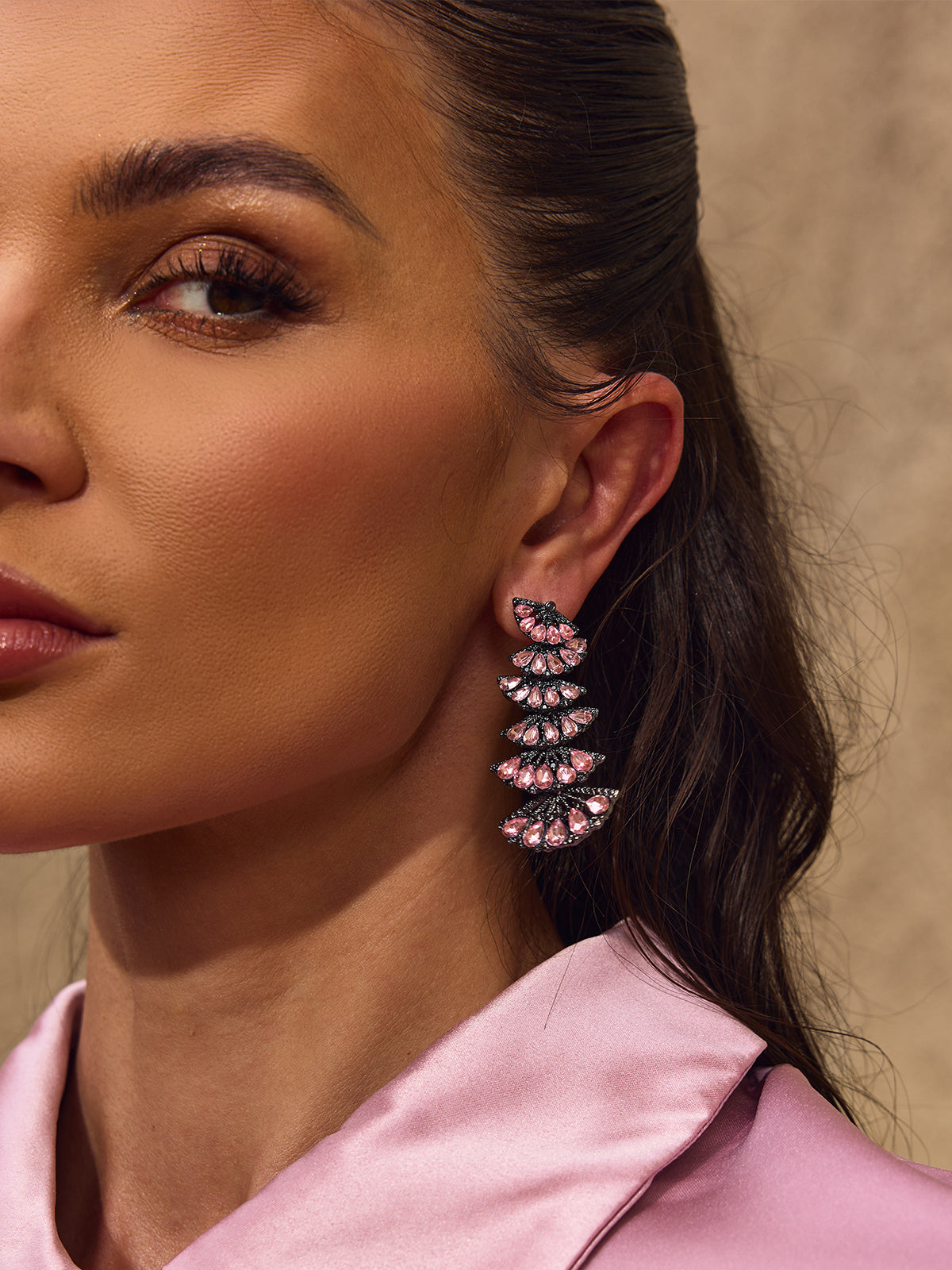 Chardonnay Crystal Fringe Earrings