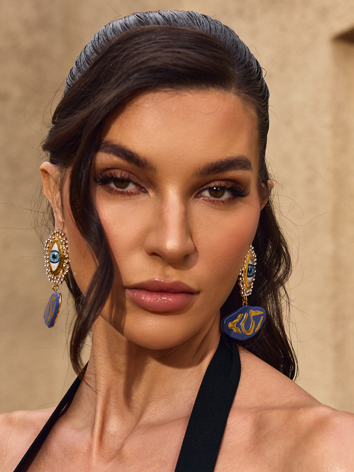 Chimene Rhinestone Eye Earrings