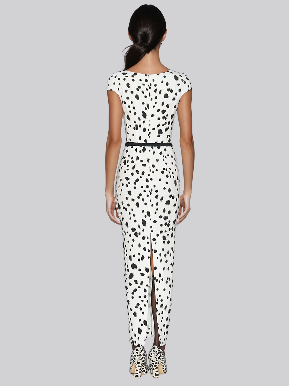 Chitose Dalmatian Bodycon Midi  Dress