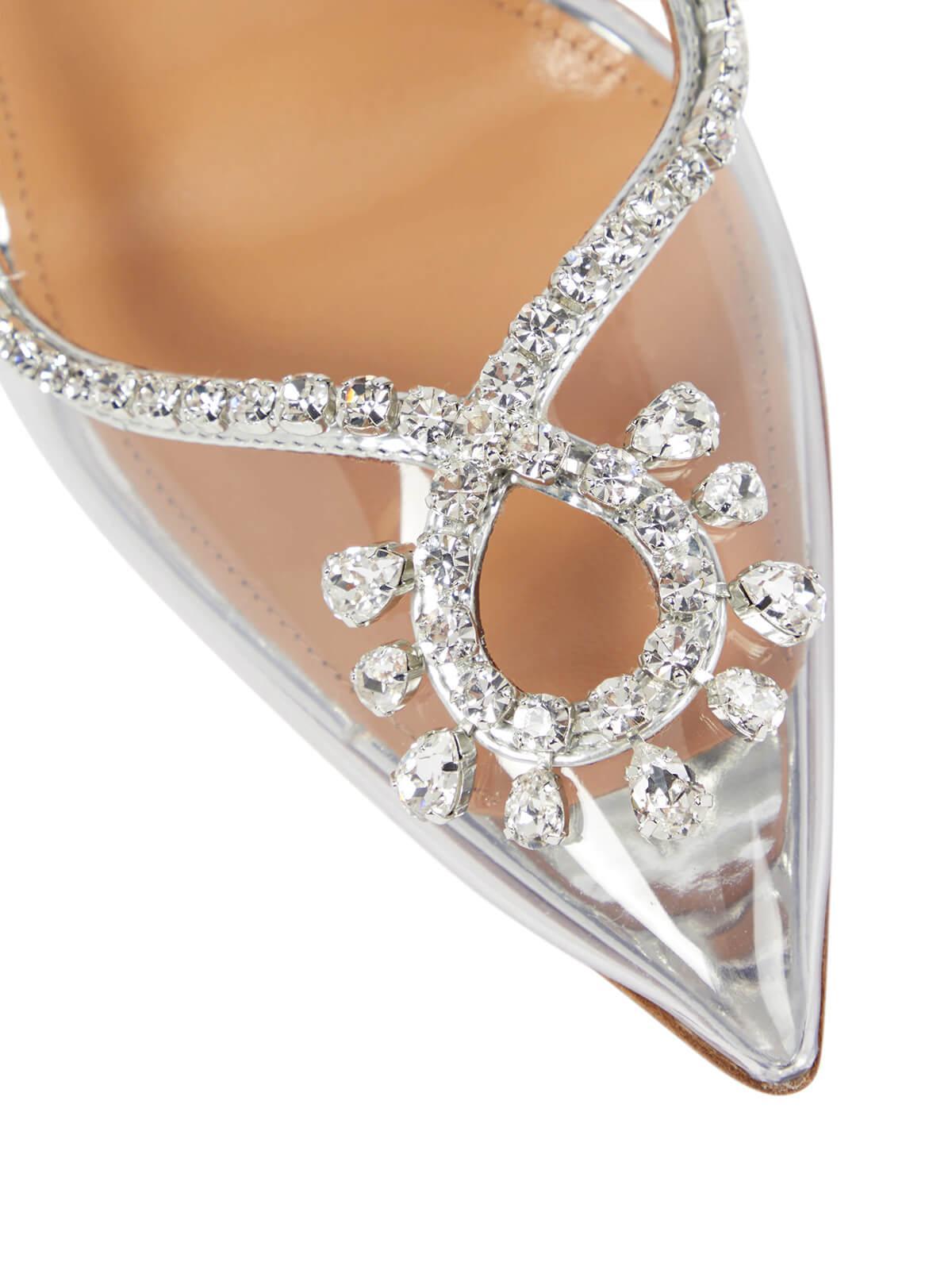 Clio Crystal Cutout Embellished Pumps In Silver