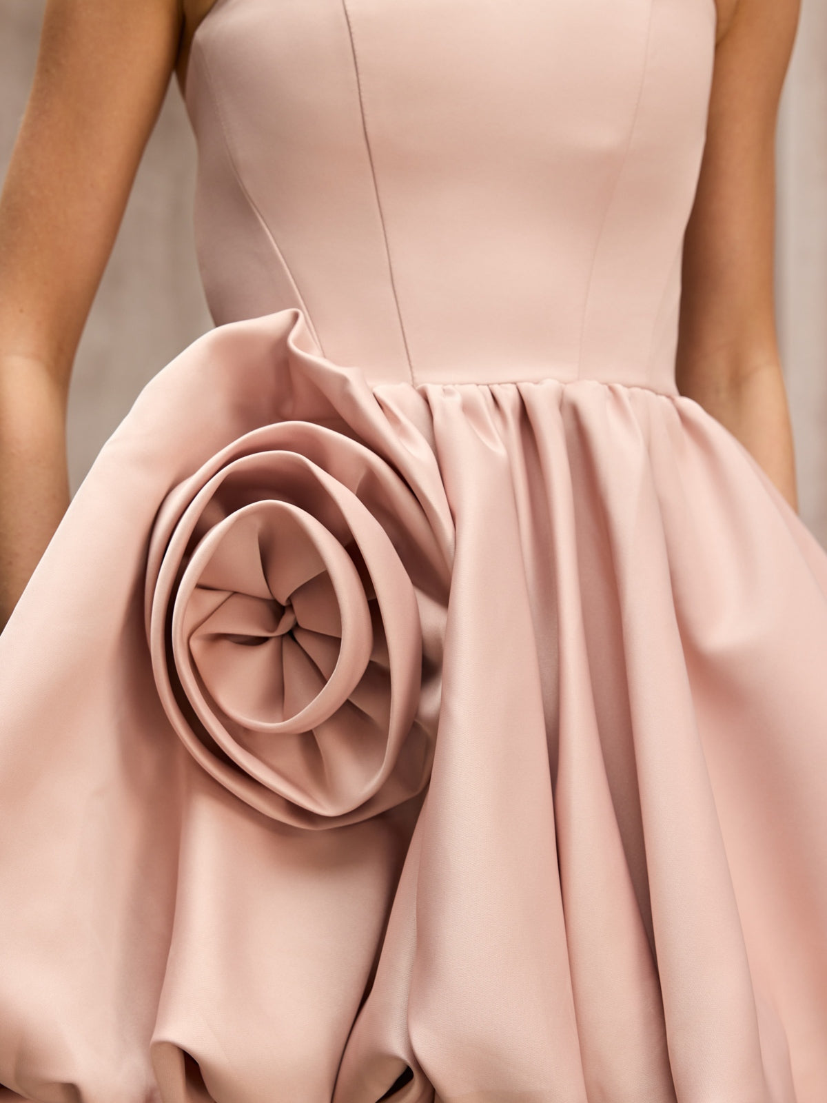 Clovia Strapless Flower Mini Dress In Pink