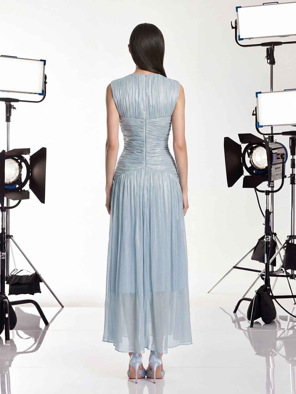 Corvannis V Neck Ruched Maxi Dress