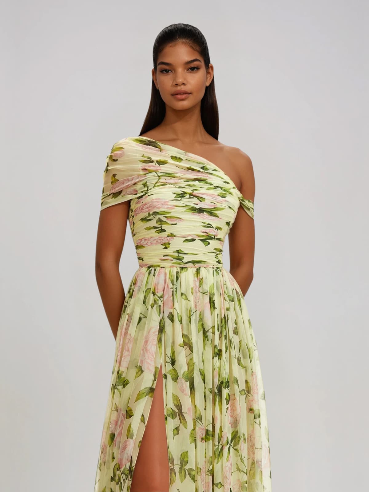Coryden One Shoulder Floral Maxi Dress