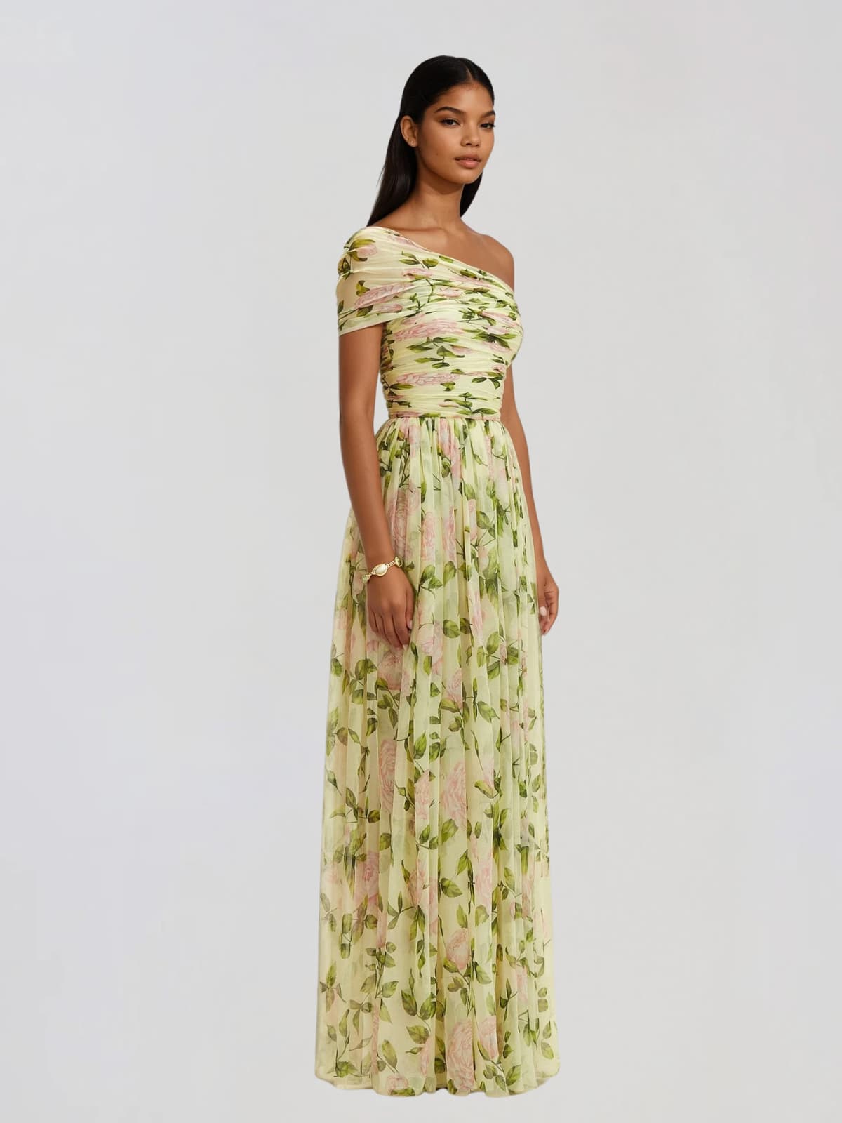 Coryden One Shoulder Floral Maxi Dress